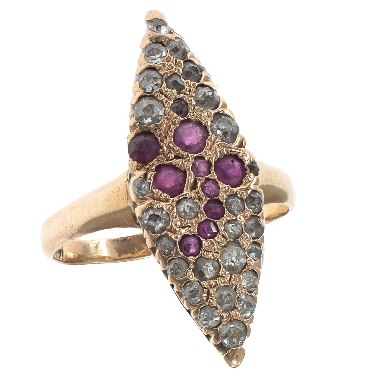 Victorian Ruby, Diamond, 14k Yellow Gold Ring (1 of 5)