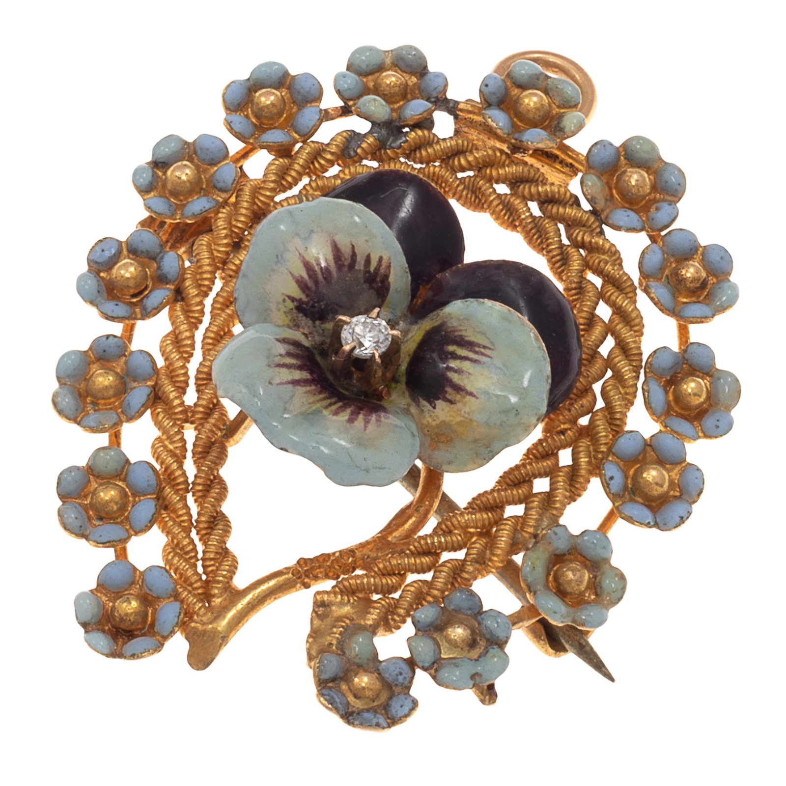 Victorian Enamel, 14k Yellow Gold Pin Pendant (1 of 4)