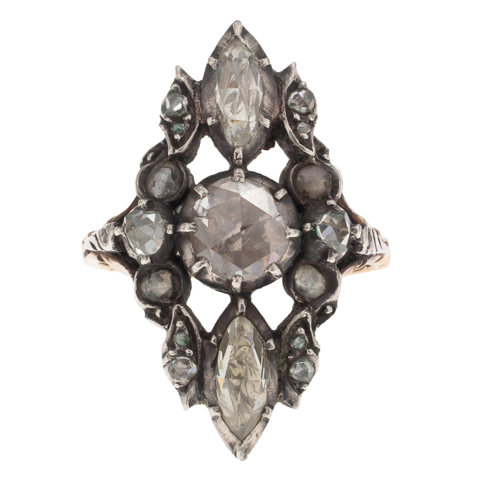 Diamond, 14k, Silver Ring - 2