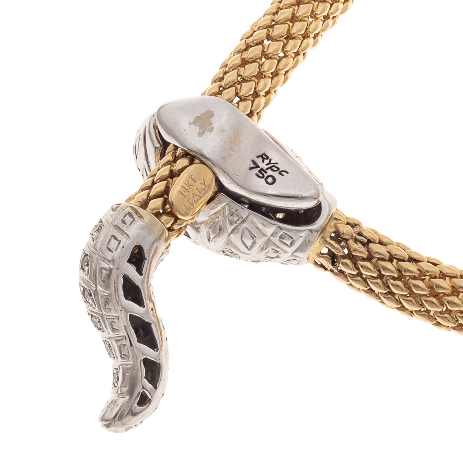 Diamond, Ruby, 14k Snake Necklace - 3