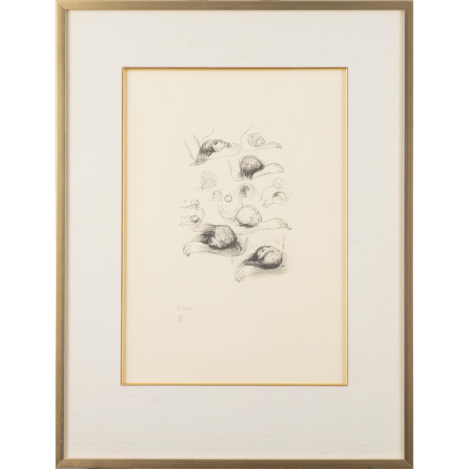 Henry Moore (British, 1898-1986).: Henry Moore (British, 1898-1986). Lullaby Sketches, 1973. Lithograph in black and grey on wove paper, signed and numbered 23/25 in pencil, published/printed by Petersburg Press/Curwen Prints, London,