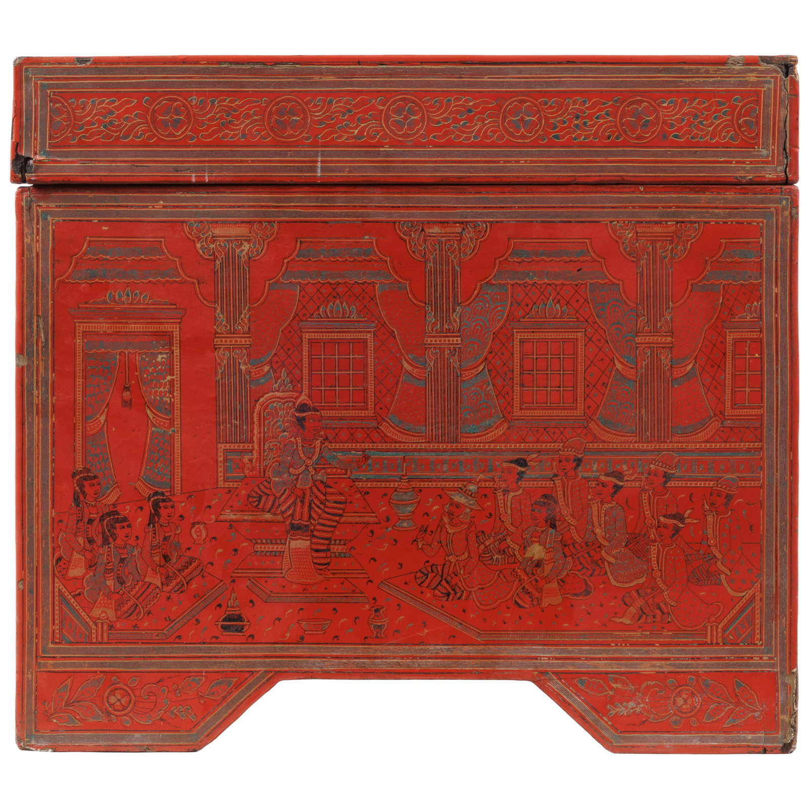 Chinese Red Lacquer Trunk - 5