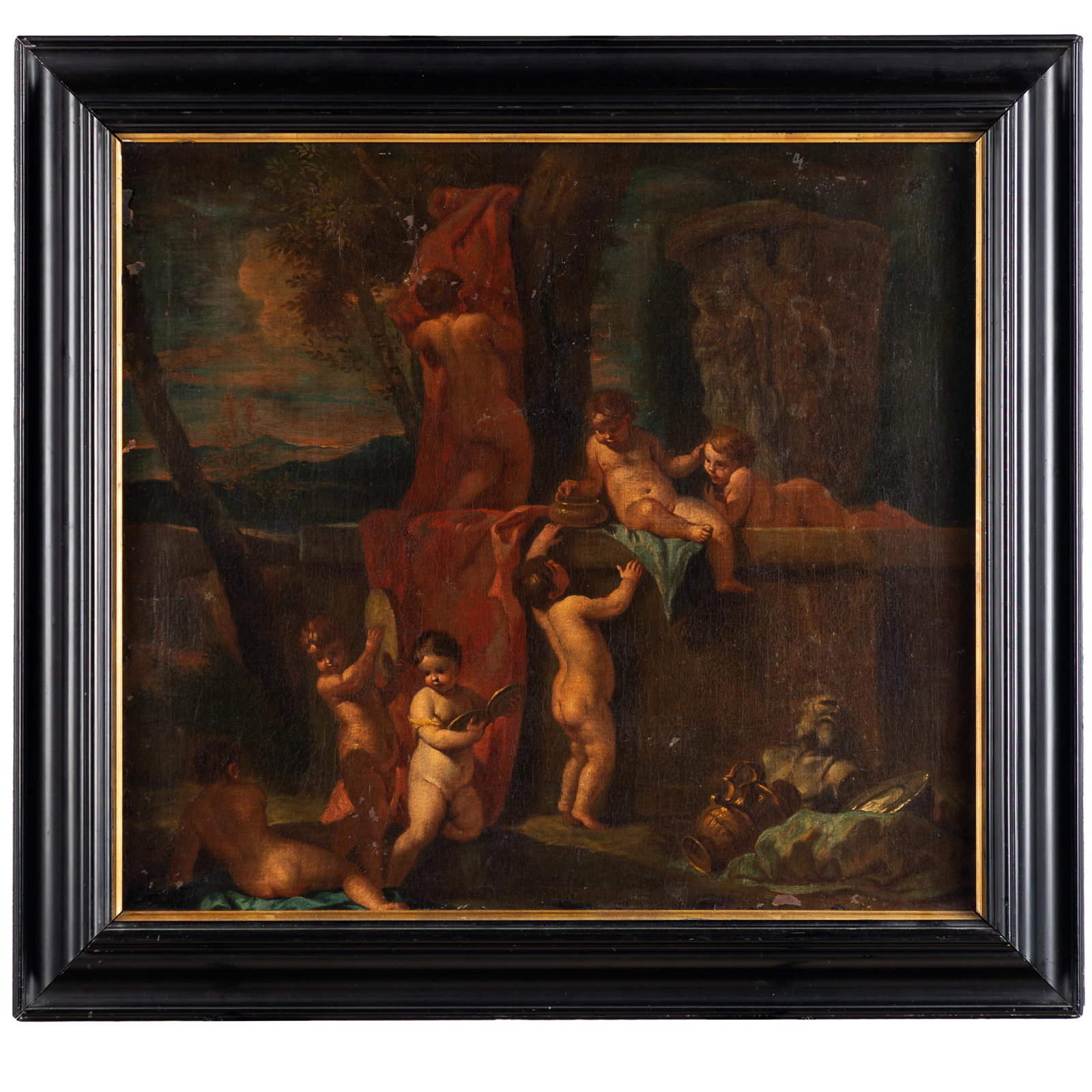 Gerard de Lairesse (Flemish/Dutch Baroque School 1640-1711): Gerard de Lairesse (Flemish/Dutch Baroque School 1640-1711) Oil on canvas Bearing older label verso 'Gerard de Lairesse, Ecole Flamande' Depicting in chiaroscuro a central figure on a draped