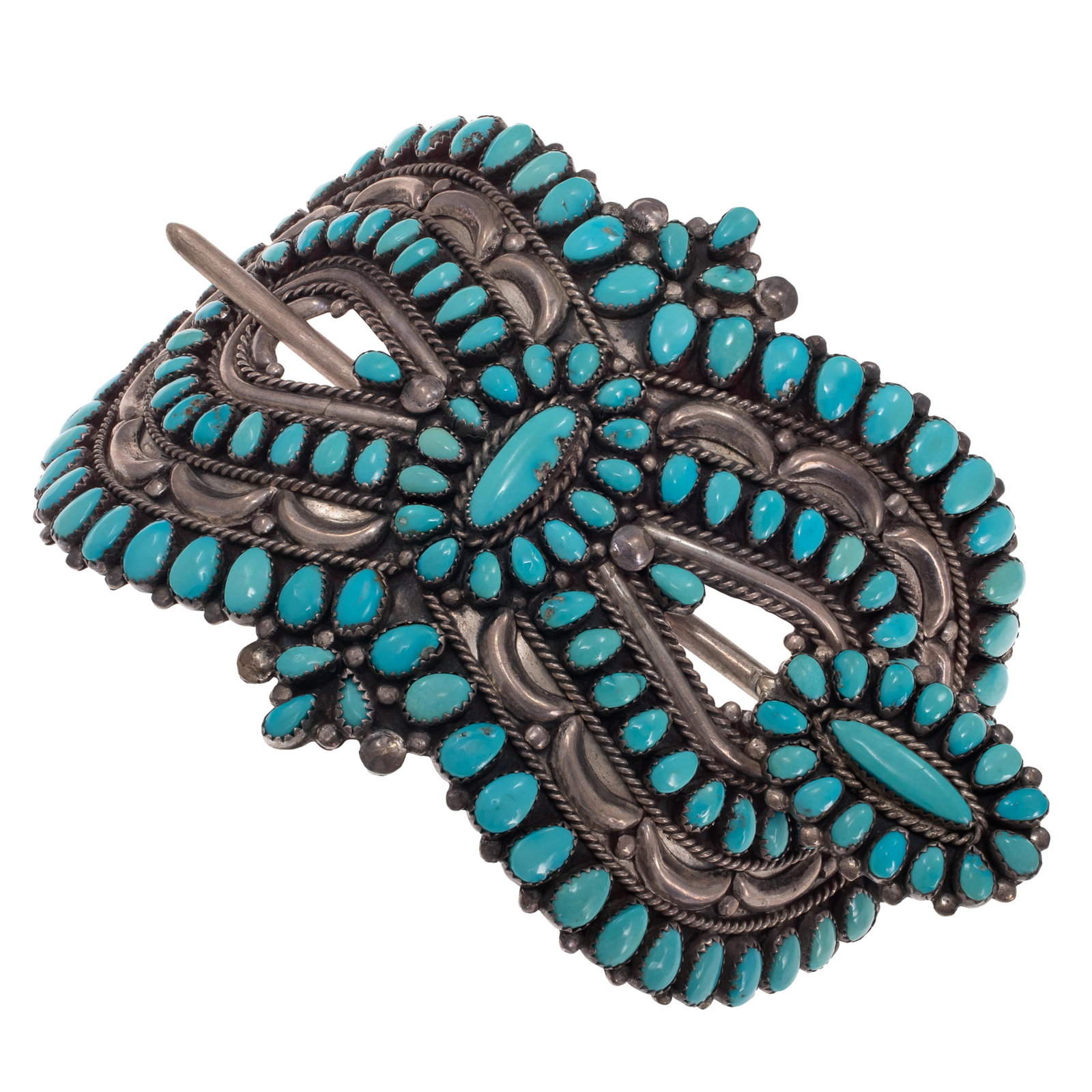 Navajo Turquoise, Sterling Silver Hair Ornament (1 of 3)