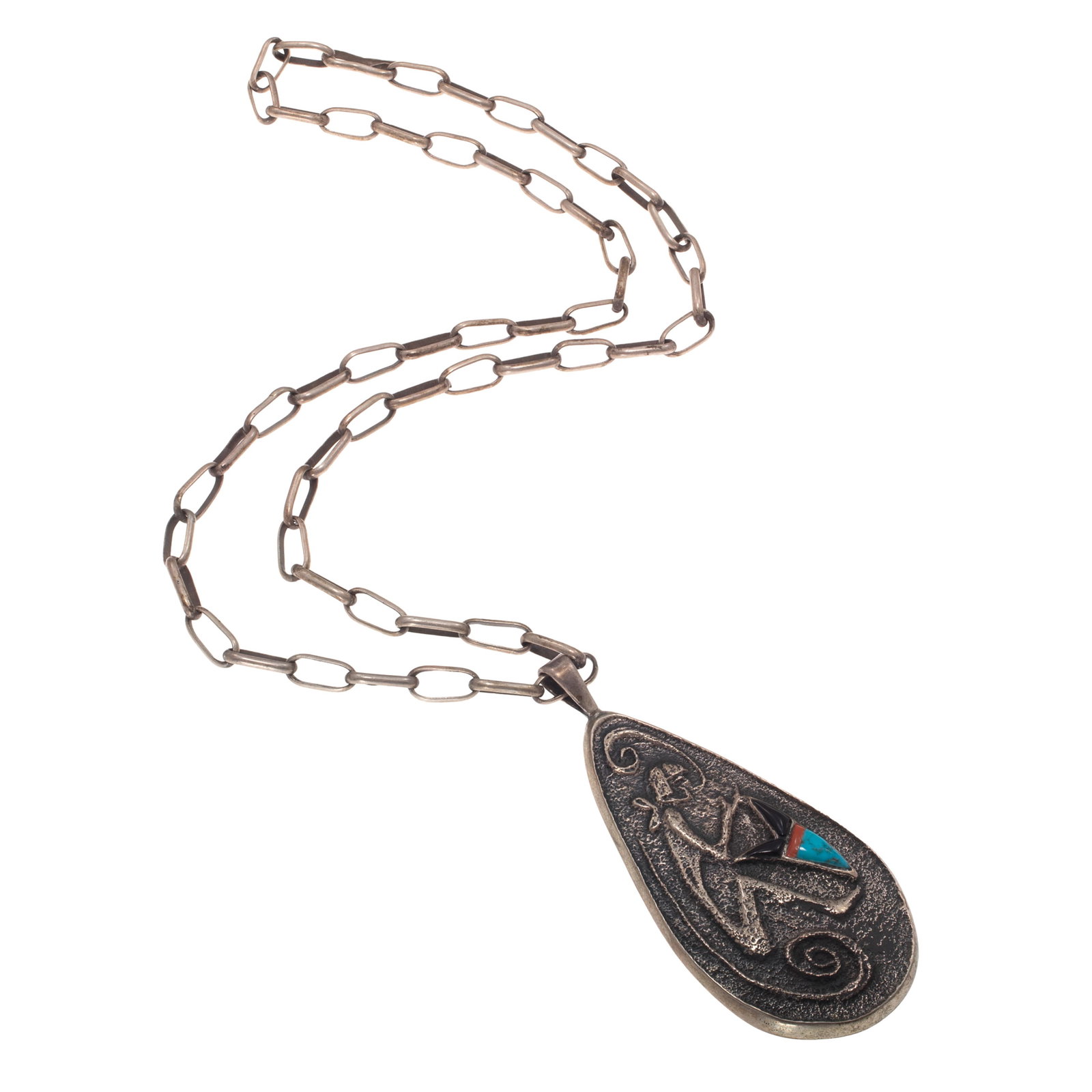 Multi-Stone, Tufa-Cast Silver Necklace, Preston Mononghye (1 of 3)