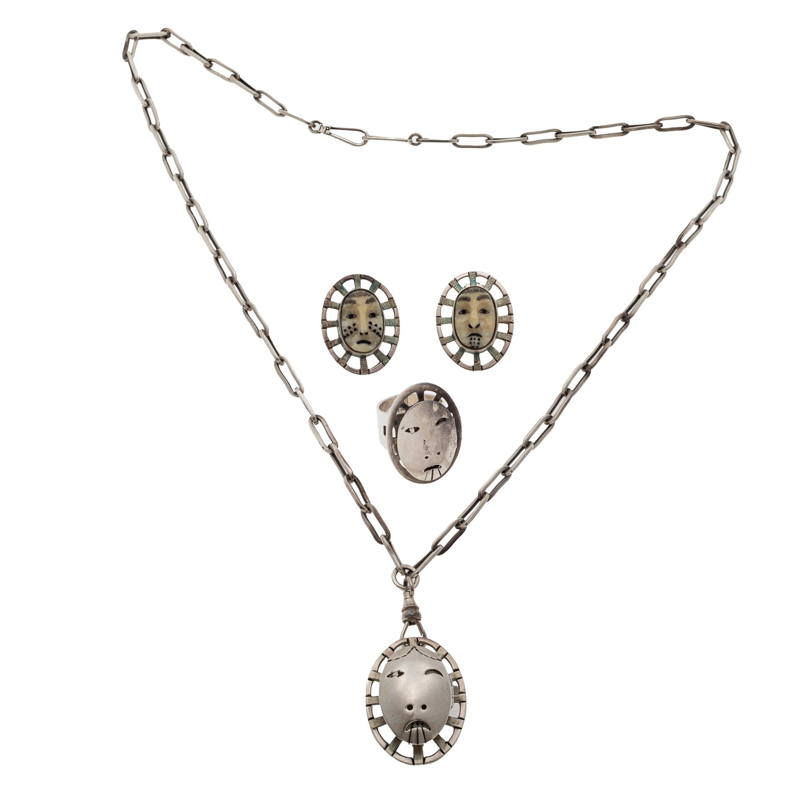 Sterling Silver Jewelry Suite, Denise Wallace, Native Alaskan (1 of 9)