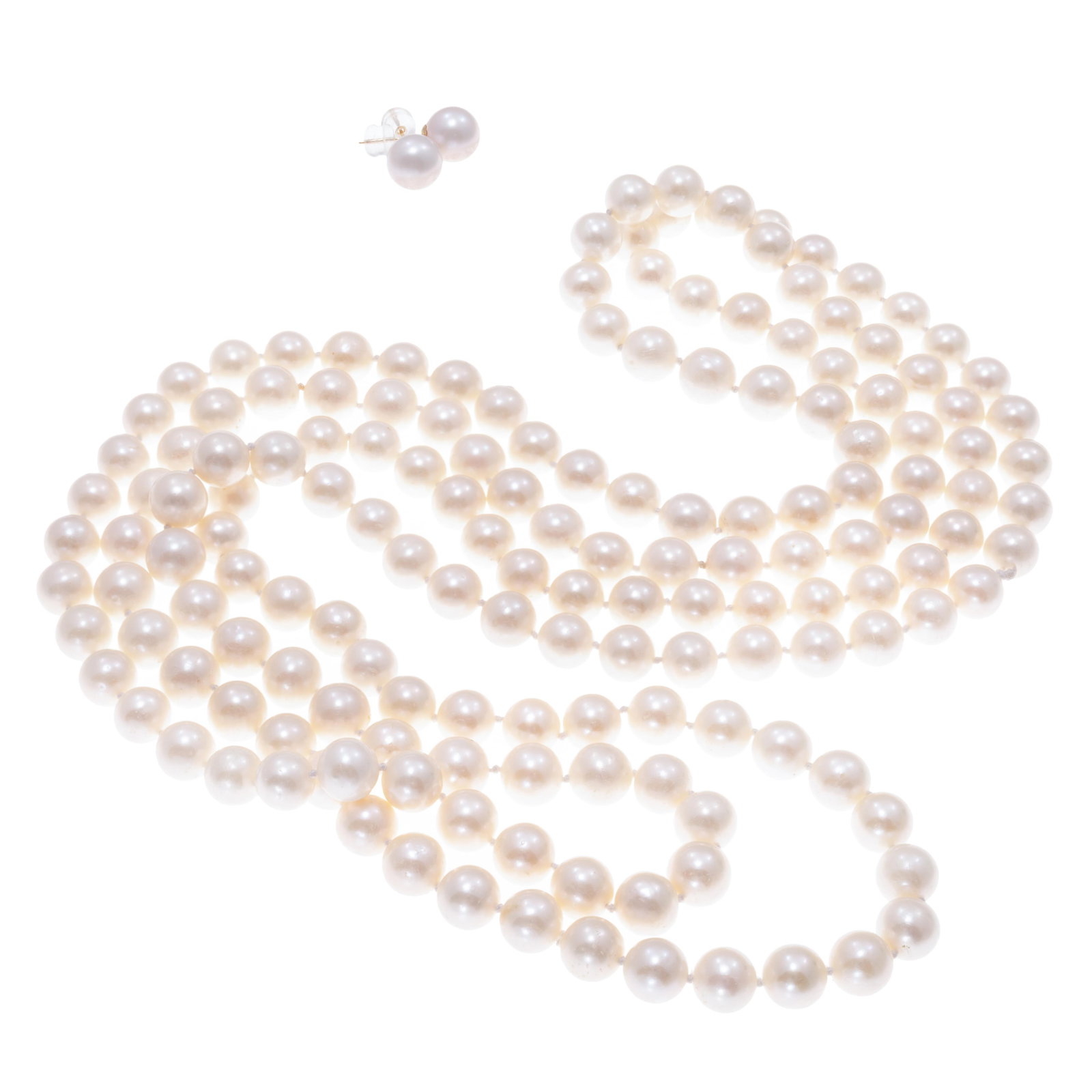 Cultured Pearl Rope Necklace with Pair of Earrings (1 of 5)