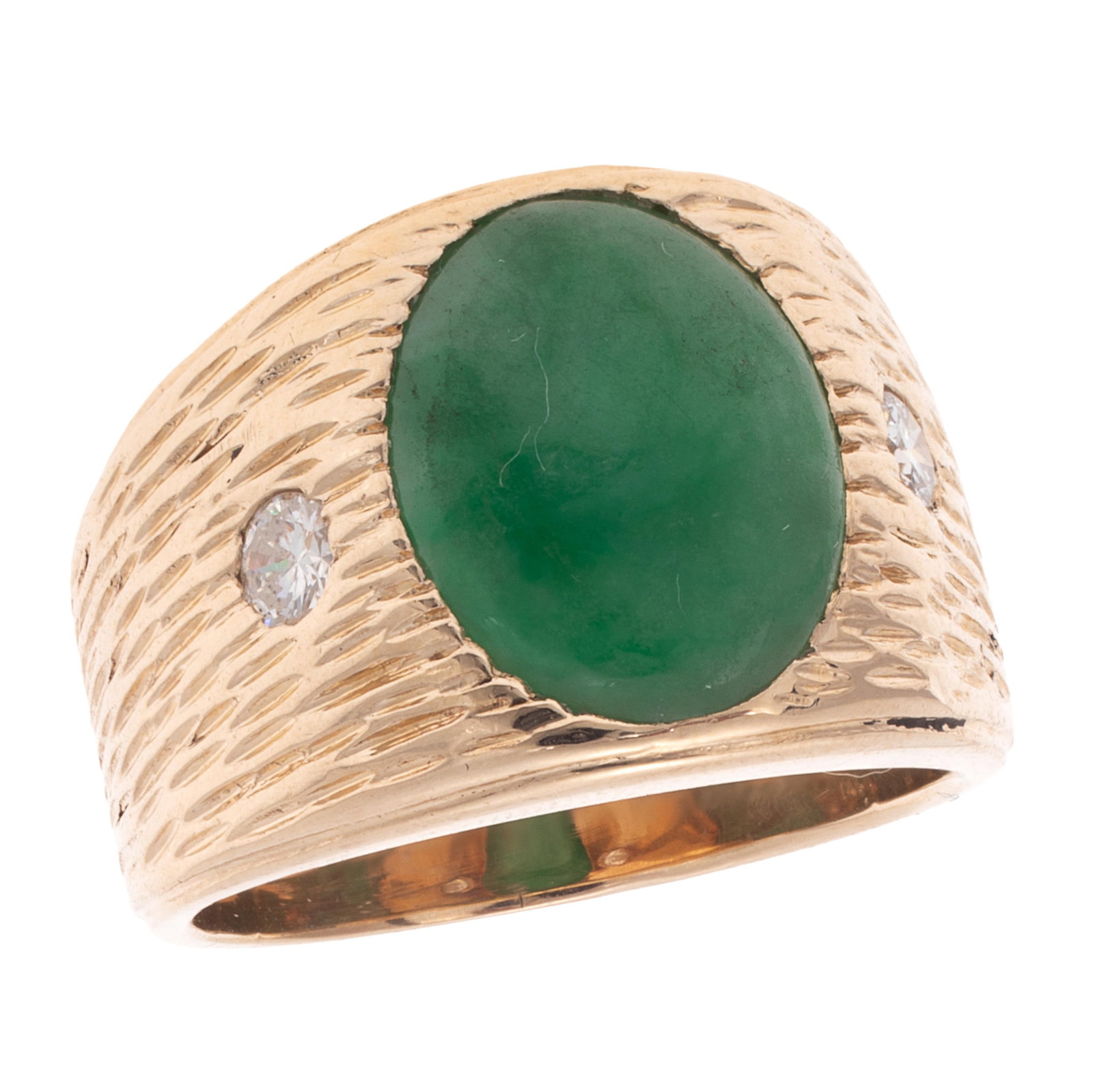 Jade, Diamond, 14k Yellow Gold Ring (1 of 5)