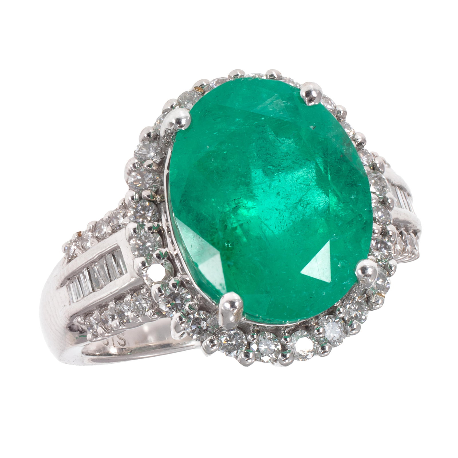 Emerald, Diamond, 18k White Gold Ring (1 of 5)
