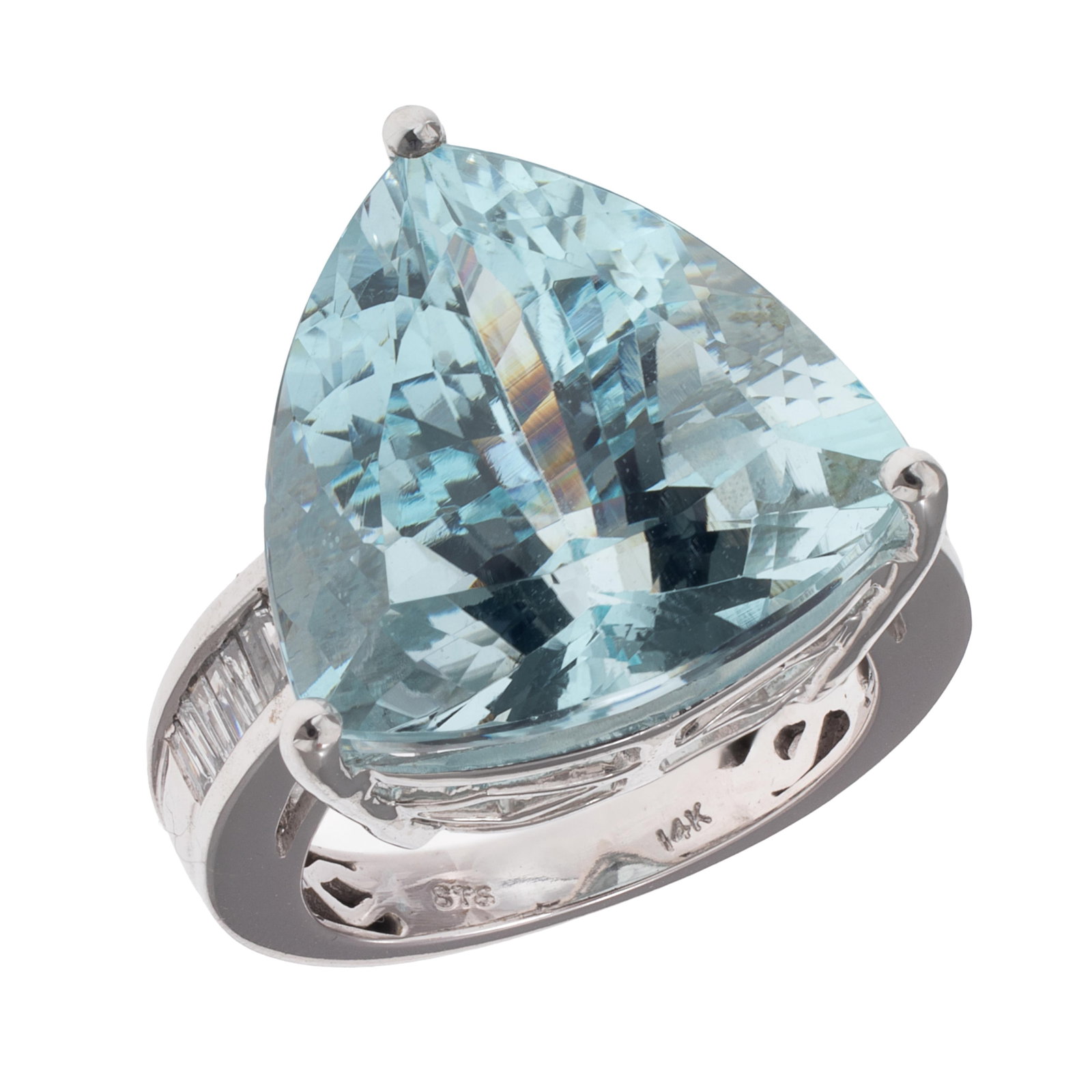 Aquamarine, Diamond, 14k White Gold Ring (1 of 5)
