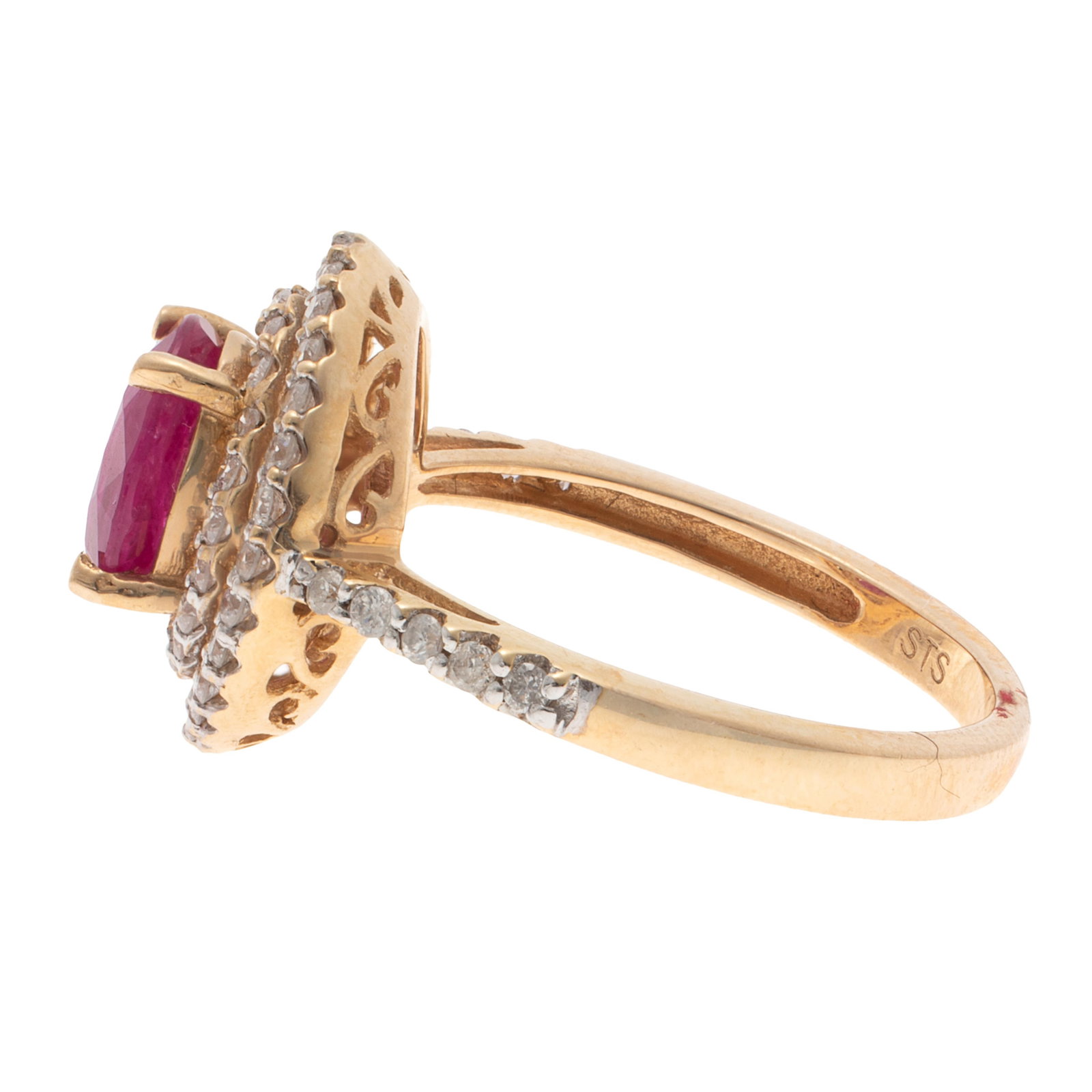Ruby, Diamond, 14k Yellow Gold Ring - 4