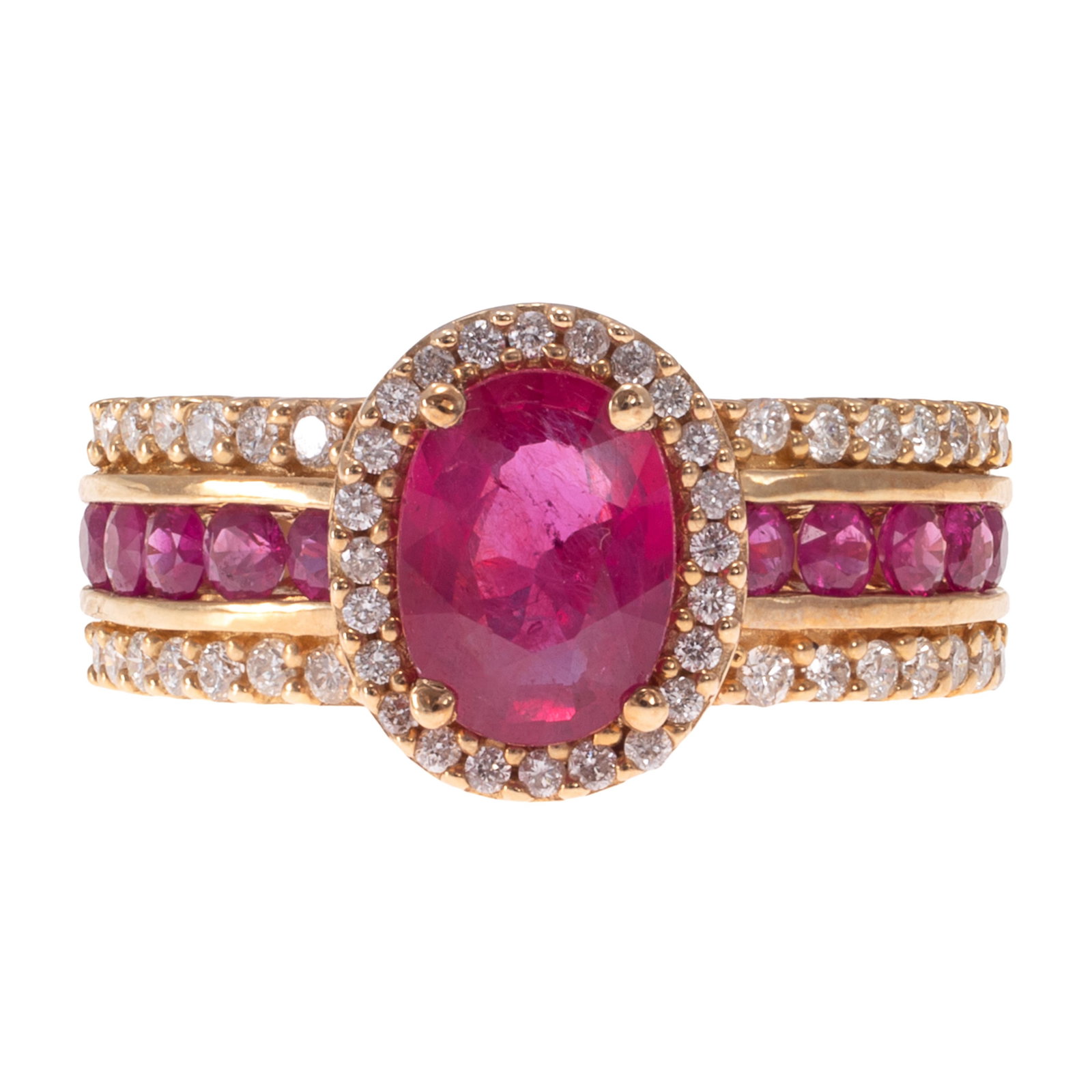 Ruby, Diamond, 14k Yellow Gold Ring - 2