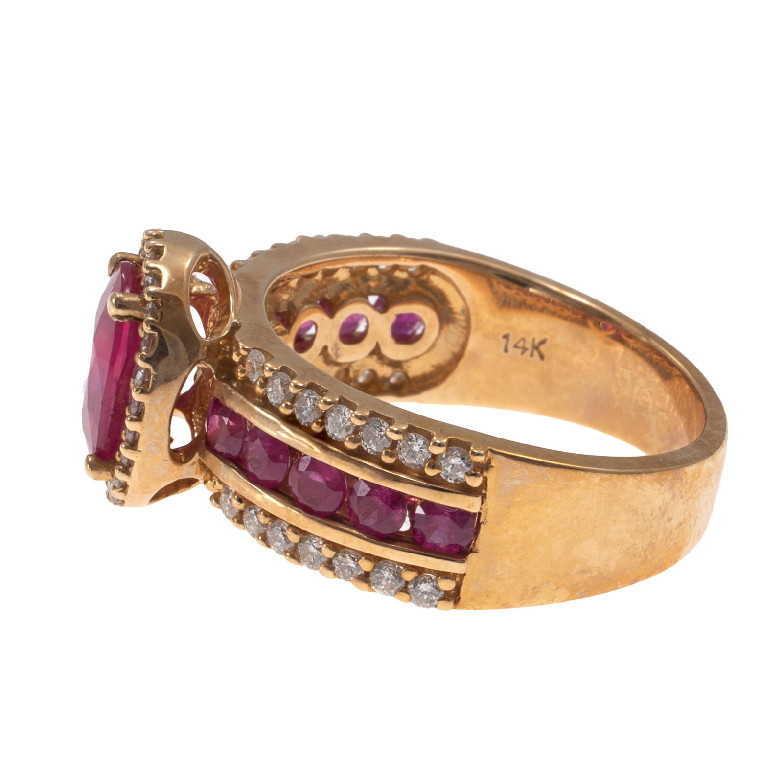 Ruby, Diamond, 14k Yellow Gold Ring - 3
