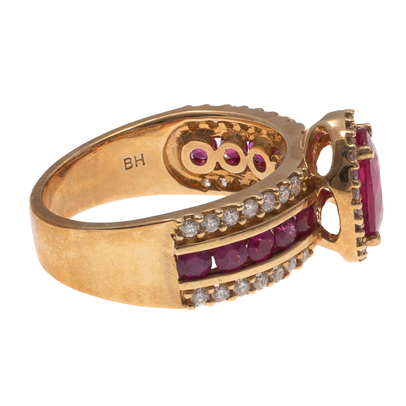 Ruby, Diamond, 14k Yellow Gold Ring - 4