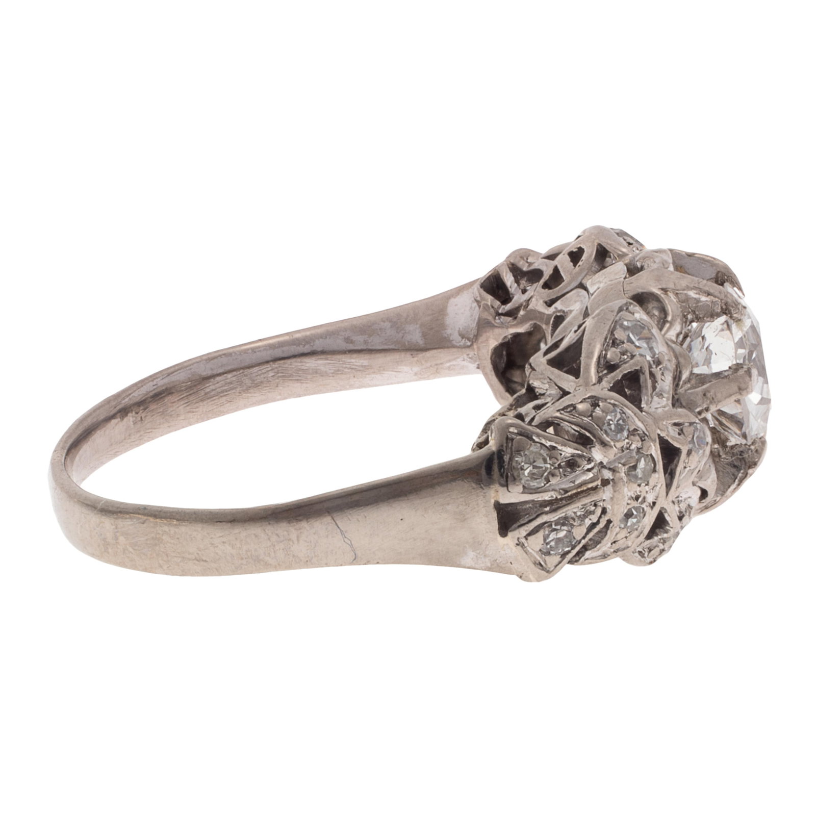 Diamond, 18k White Gold Ring - 4