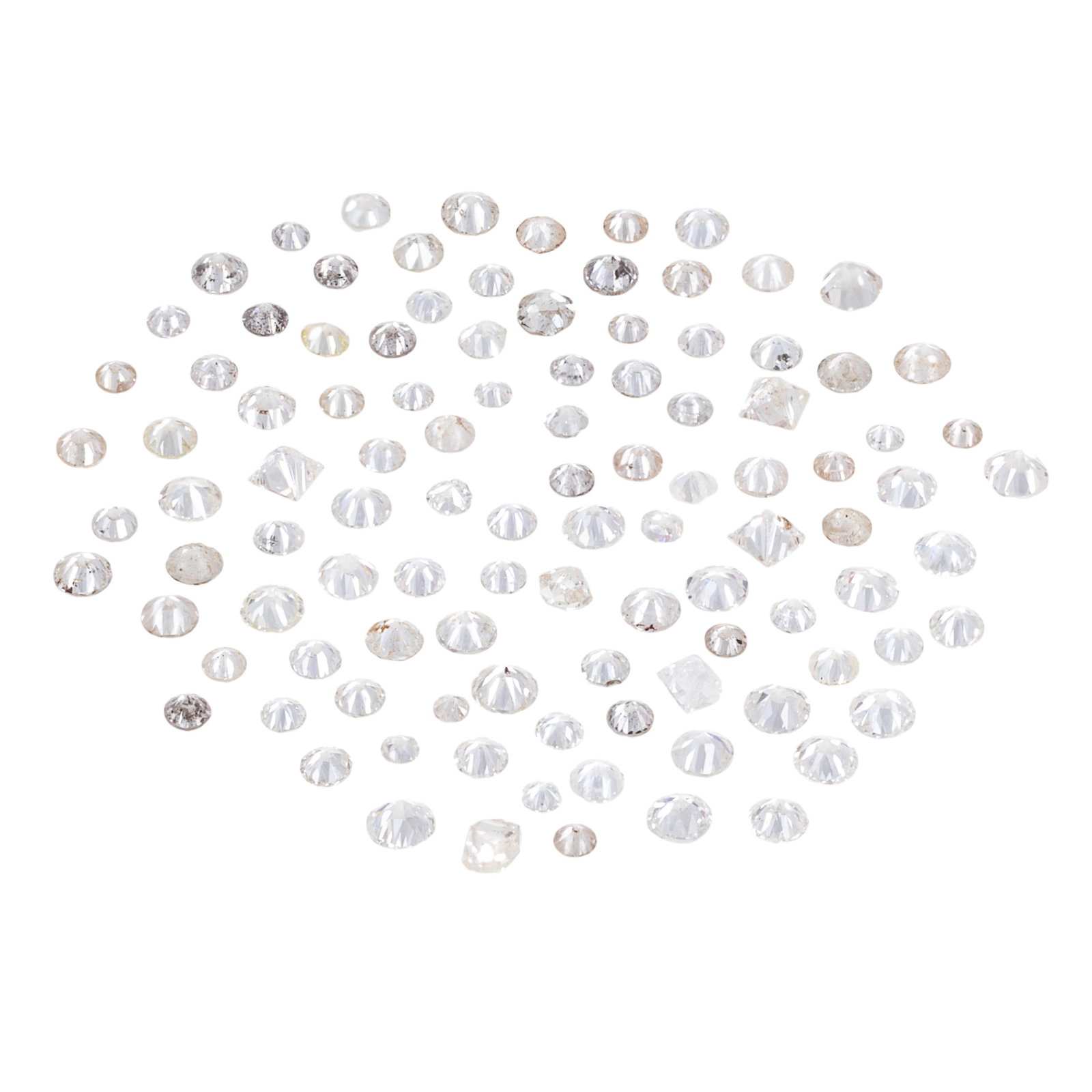 Collection of Unmounted Diamonds: Collection of Unmounted Diamonds The collection of unmounted round brilliant-cut diamonds measuring from approximately 2.75 to 1.19 mm, weighing a total of approximately 5.00 cttw.