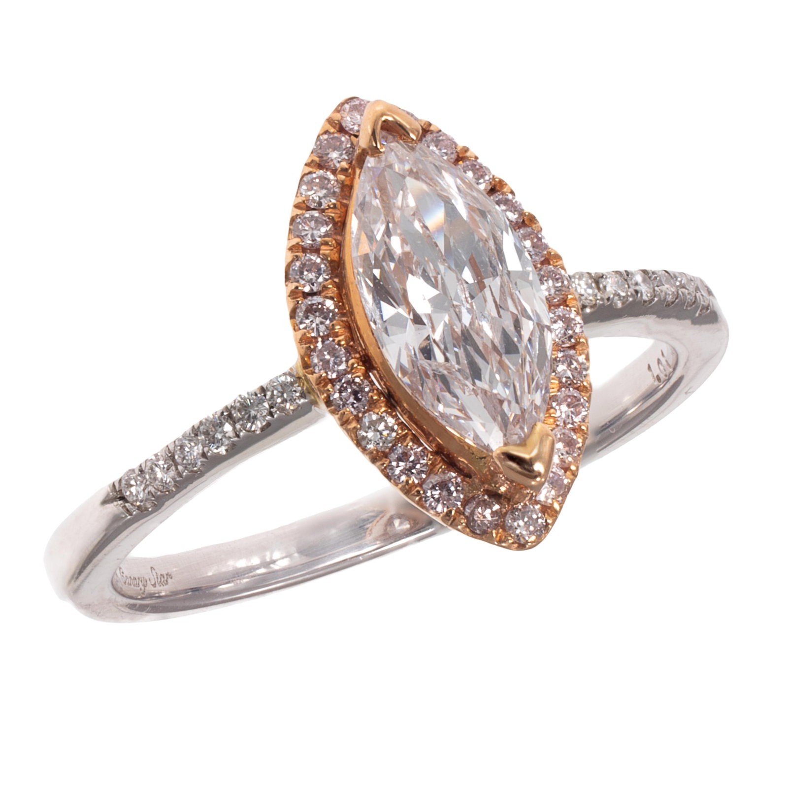Diamond, 18k White and Yellow Gold Ring (1 of 5)