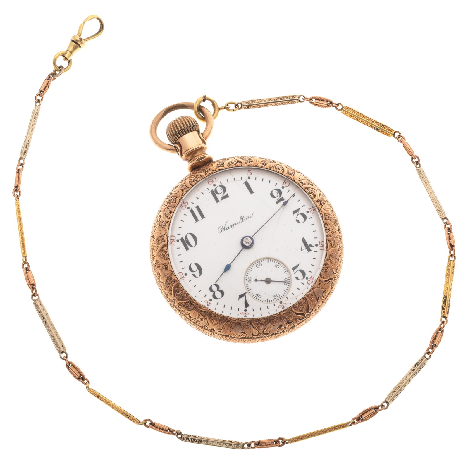 Hamilton Gold-Filled Pocket Watch with Chain (1 of 5)