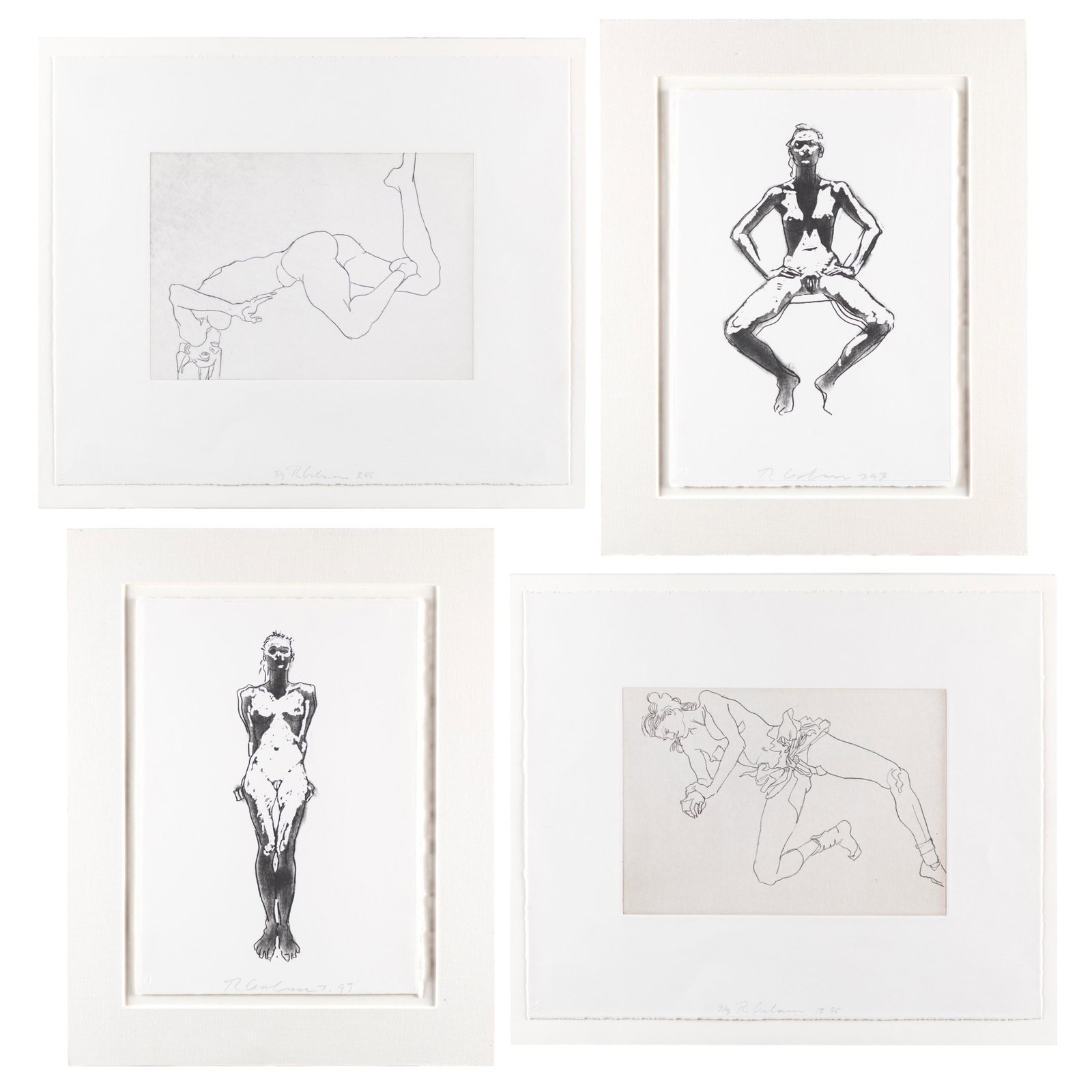 Robert Graham (American, 1938-2008).: Robert Graham (American, 1938-2008). Untitled (Nudes), 1993-1995. Four etchings on Rives BFK paper, each signed in pencil, dated and numbered, printed by Ed Hamilton, Venice, California, with full