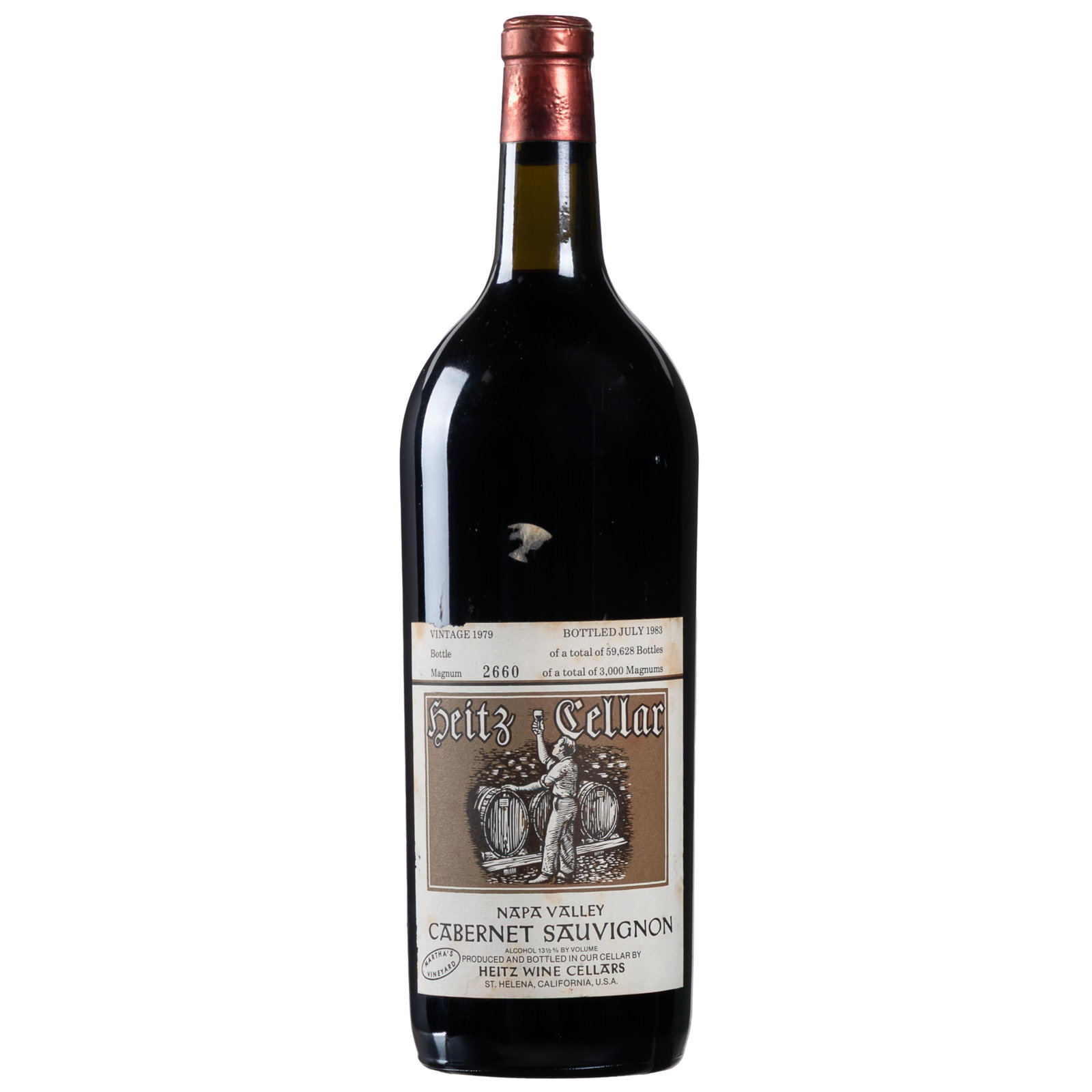 Heitz Cellar Martha's Vineyard Cabernet Sauvignon 1970 Magnum: Heitz Cellar Martha's Vineyard Cabernet Sauvignon 1970 Magnum Napa Valley 1 Magnum (150cl) Condition: Good Visually inspected by Leslie Hennessy, wine merchant 41 years in SF and Host of 'Wine Around 
