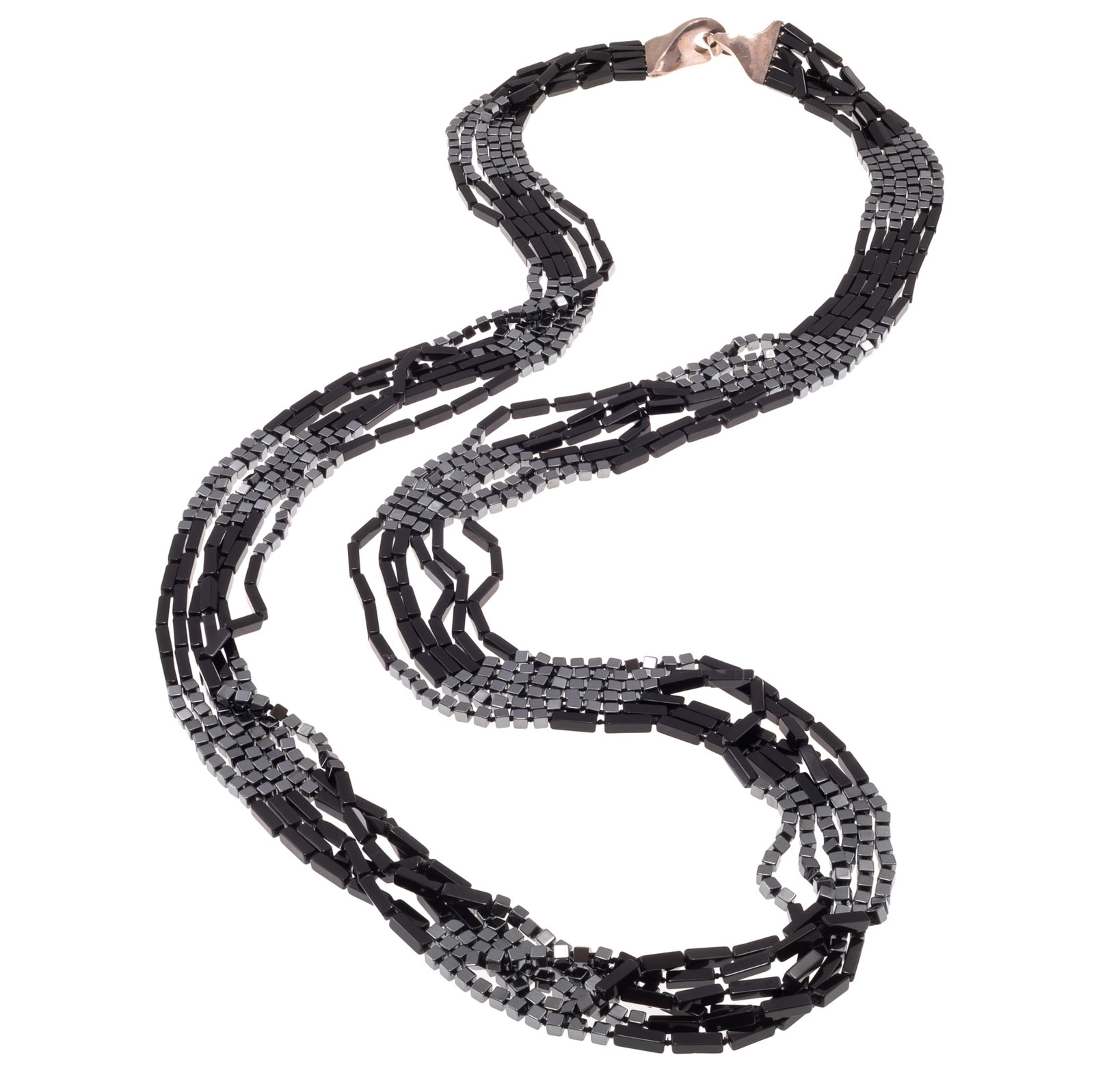 Hematite, Onyx, Sterling Silver Necklace (1 of 4)