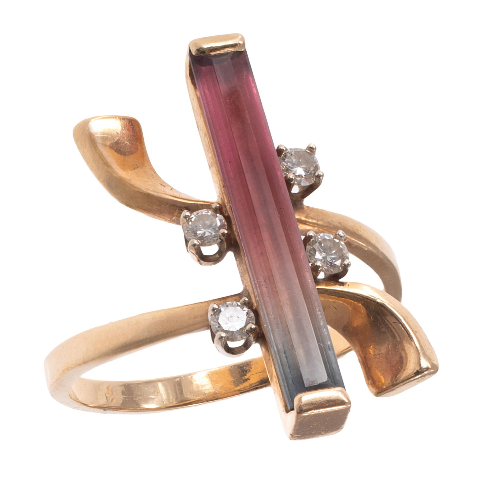 Tourmaline, Diamond, 14k Yellow Gold Ring (1 of 5)