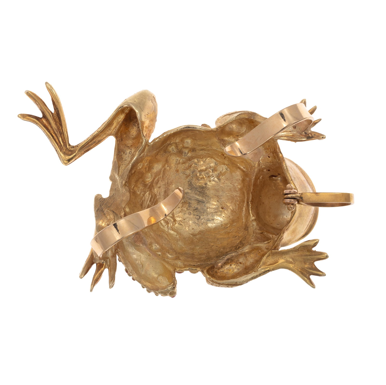 Ruby, Enamel, 14k Frog Pendant - 3