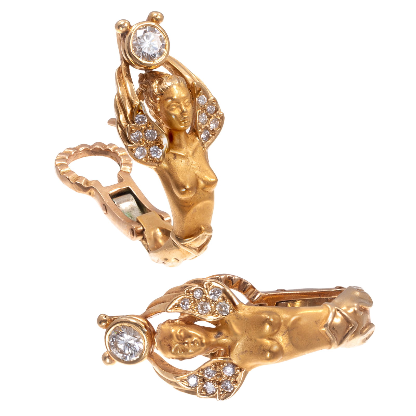 Pair of Diamond, 18k, Angel, Earrings (1 of 4)