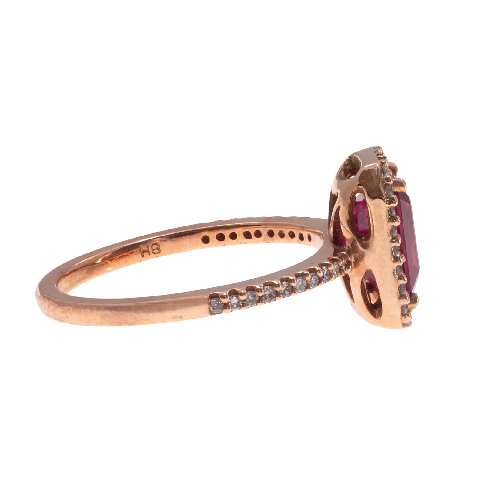 Ruby, Diamond, 14k Rose Gold Ring - 4