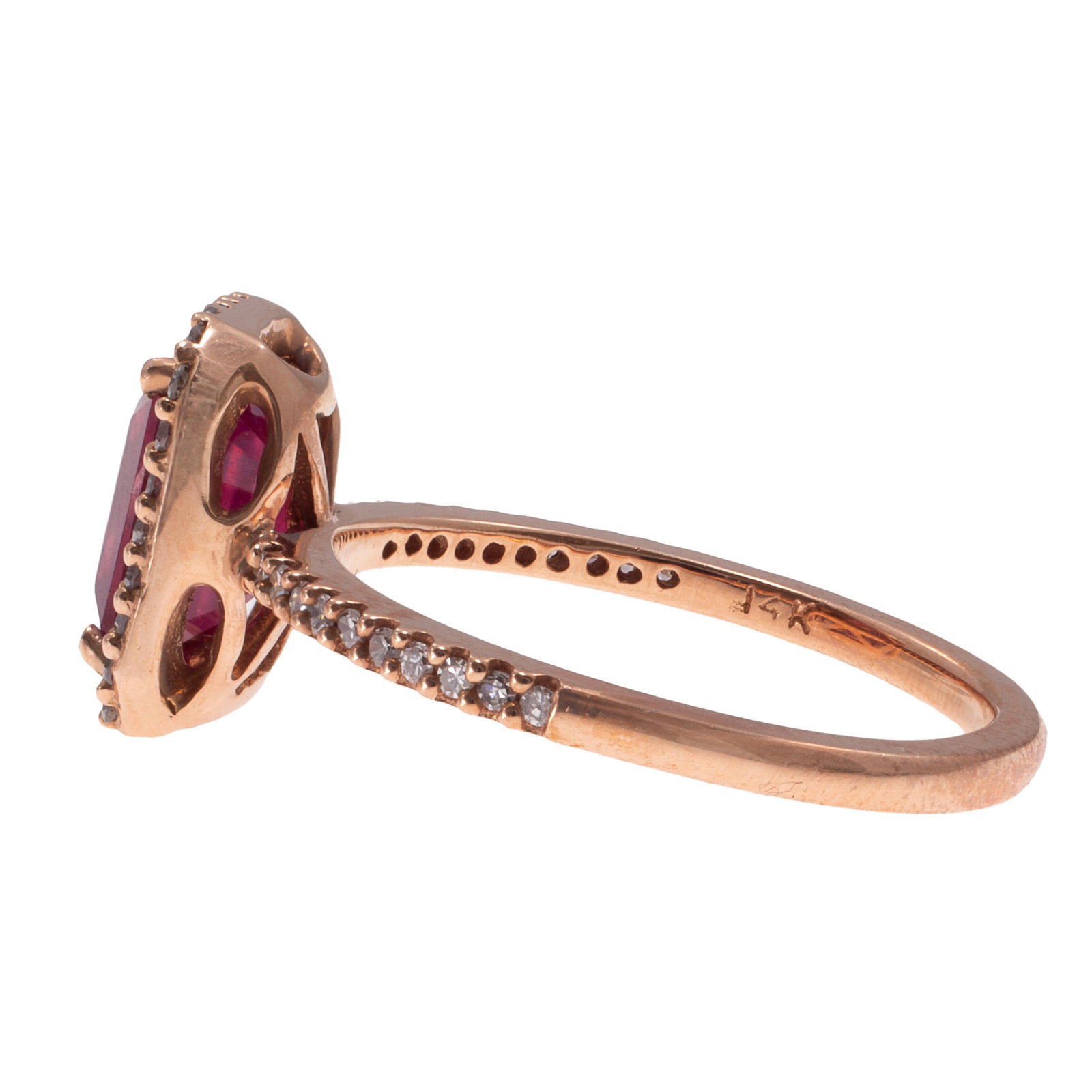 Ruby, Diamond, 14k Rose Gold Ring - 5