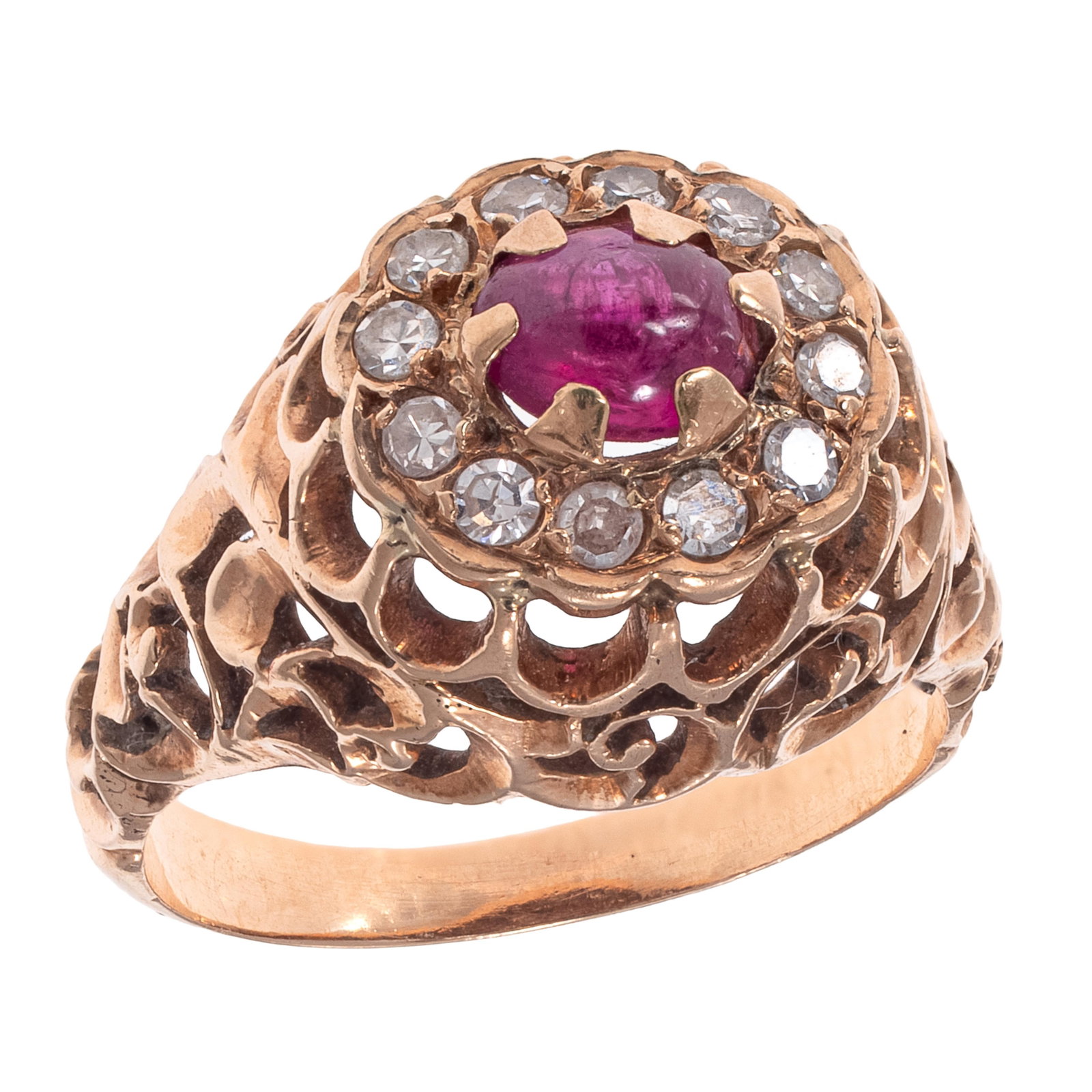 Ruby, Diamond, 14k Rose Gold Ring (1 of 5)