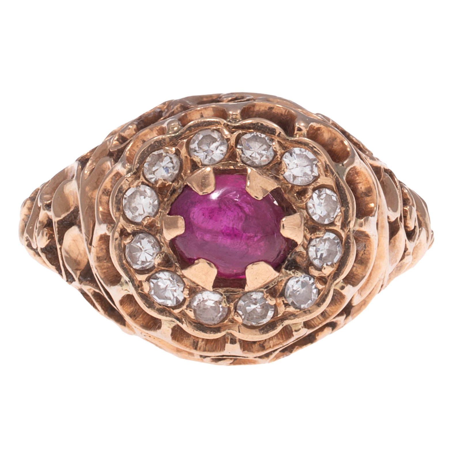 Ruby, Diamond, 14k Rose Gold Ring - 2