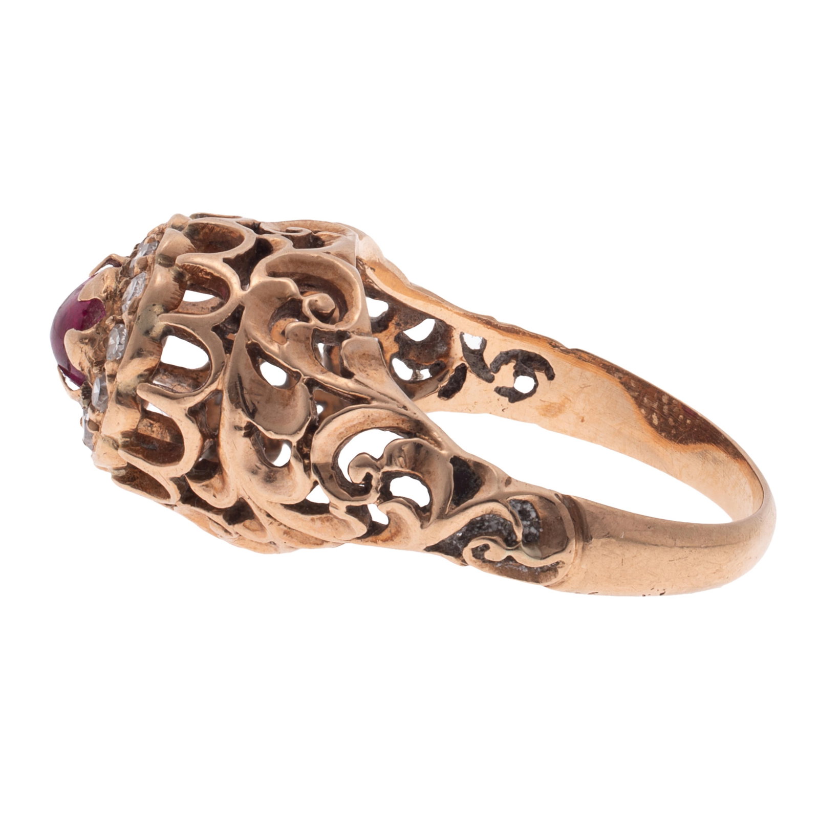 Ruby, Diamond, 14k Rose Gold Ring - 3