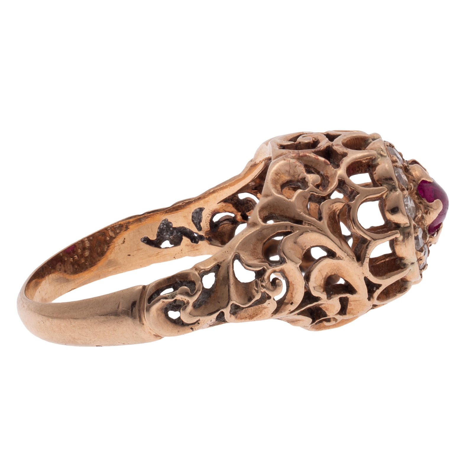 Ruby, Diamond, 14k Rose Gold Ring - 4