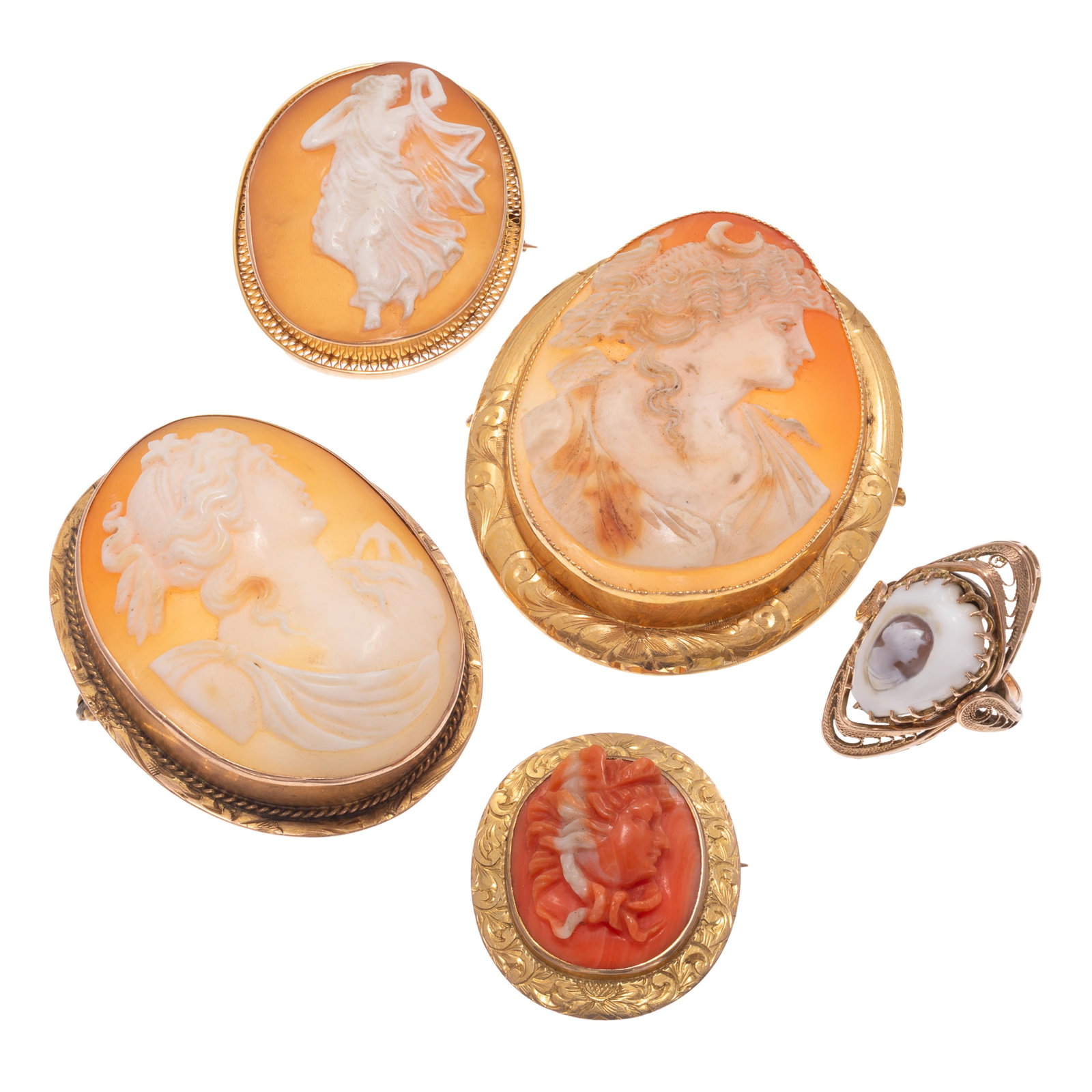 Collection of Cameo, 10k Yellow Gold Jewelry (1 of 5)