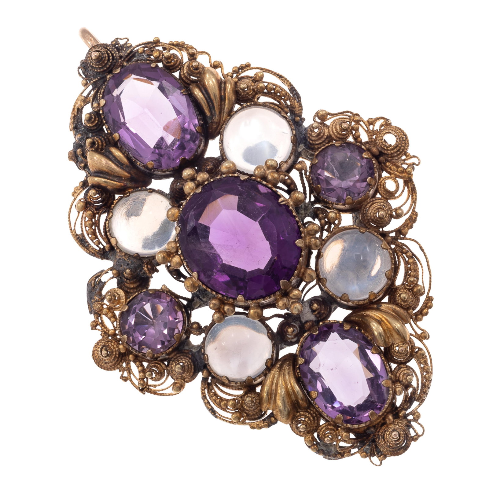 Victorian Amethyst, Moonstone, 14k Pendant (1 of 4)