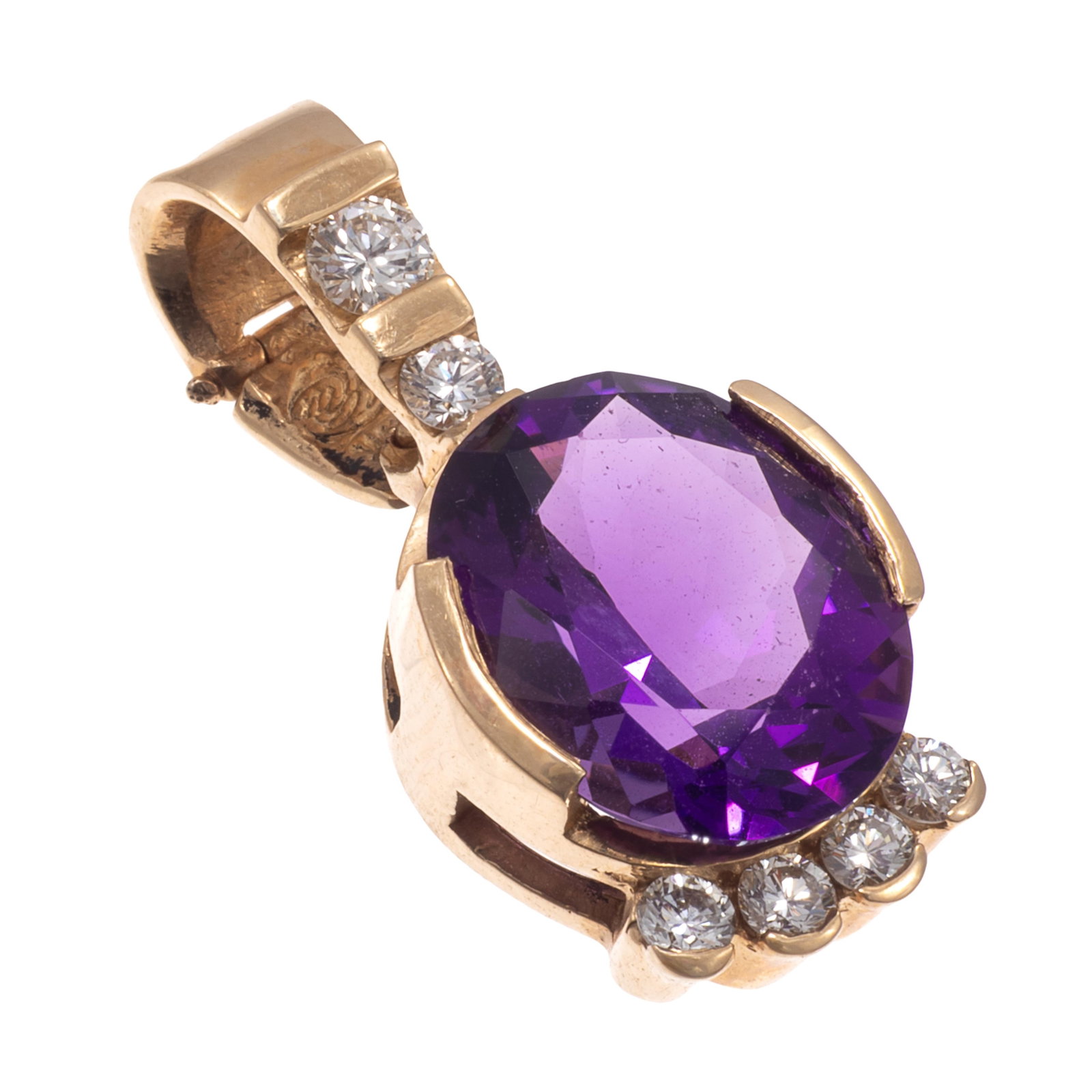 Amethyst, Diamond, 14k Yellow Gold Pendant (1 of 5)