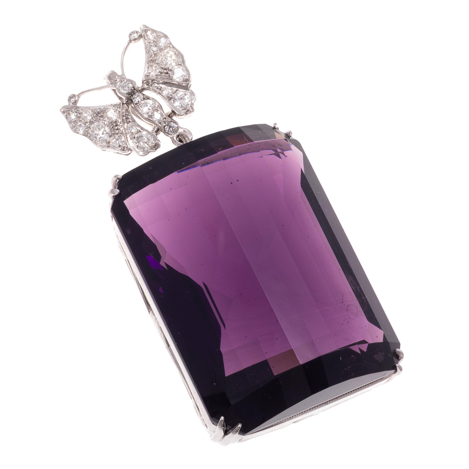Diamond, Amethyst, 14k White Gold Pendant (1 of 5)