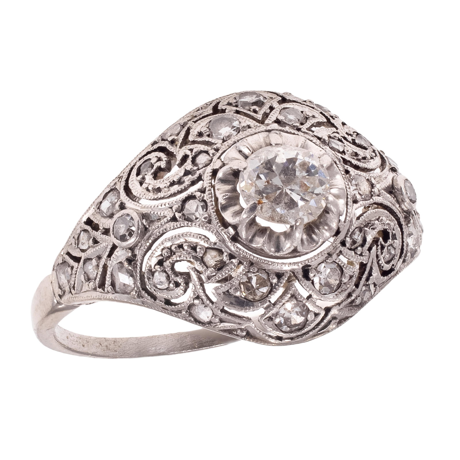 Edwardian Diamond, Platinum Ring (1 of 5)