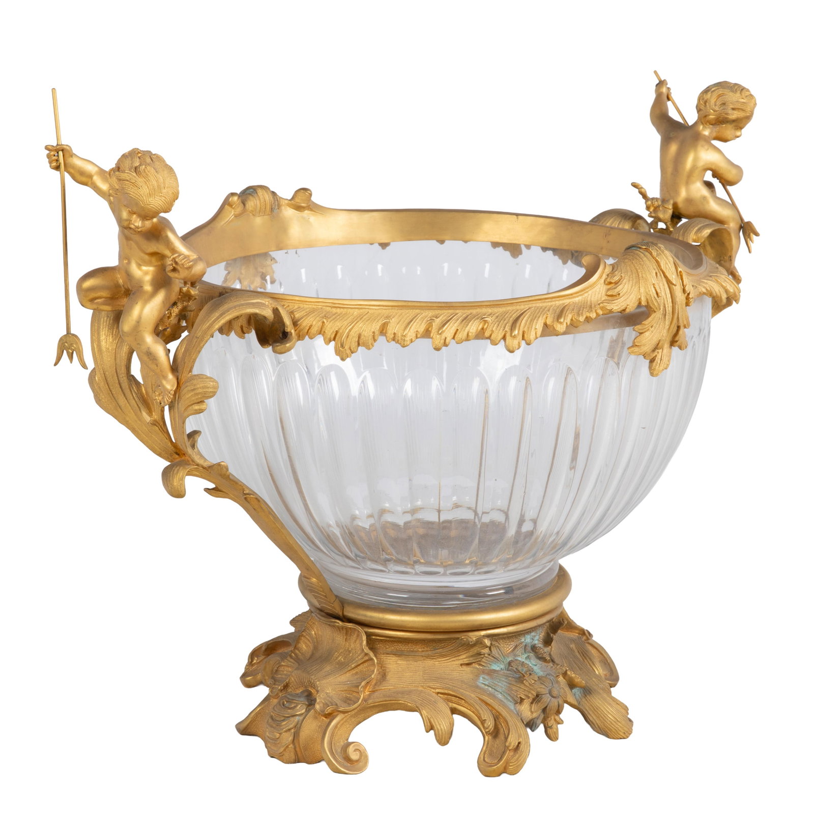 Renaissance Revival Gilt Bronze and Glass Center Bowl (1 of 10)