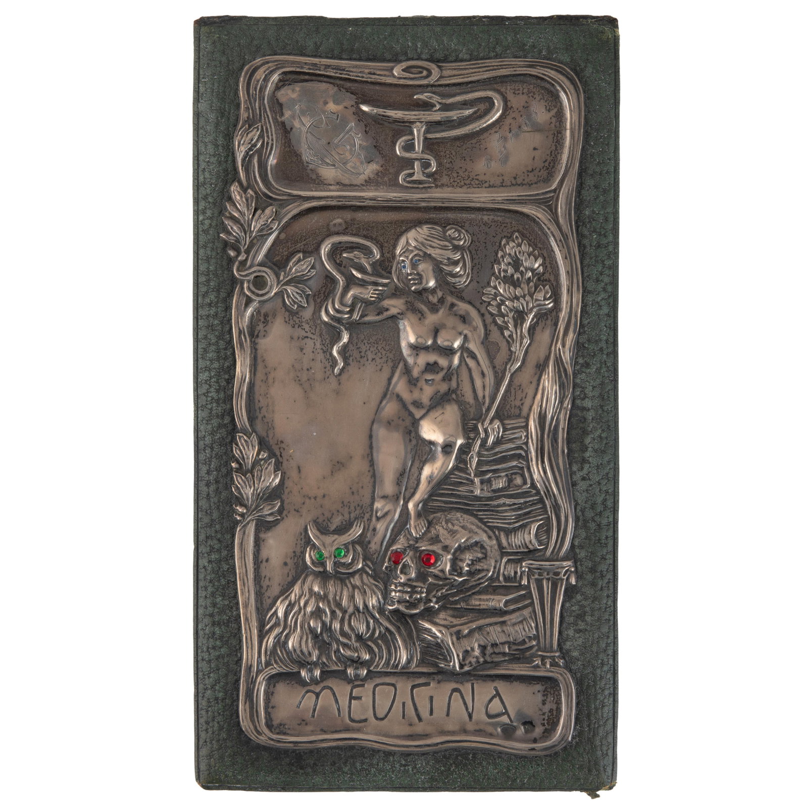 Russian Art Nouveau Silver Plaque Medicina. (1 of 4)