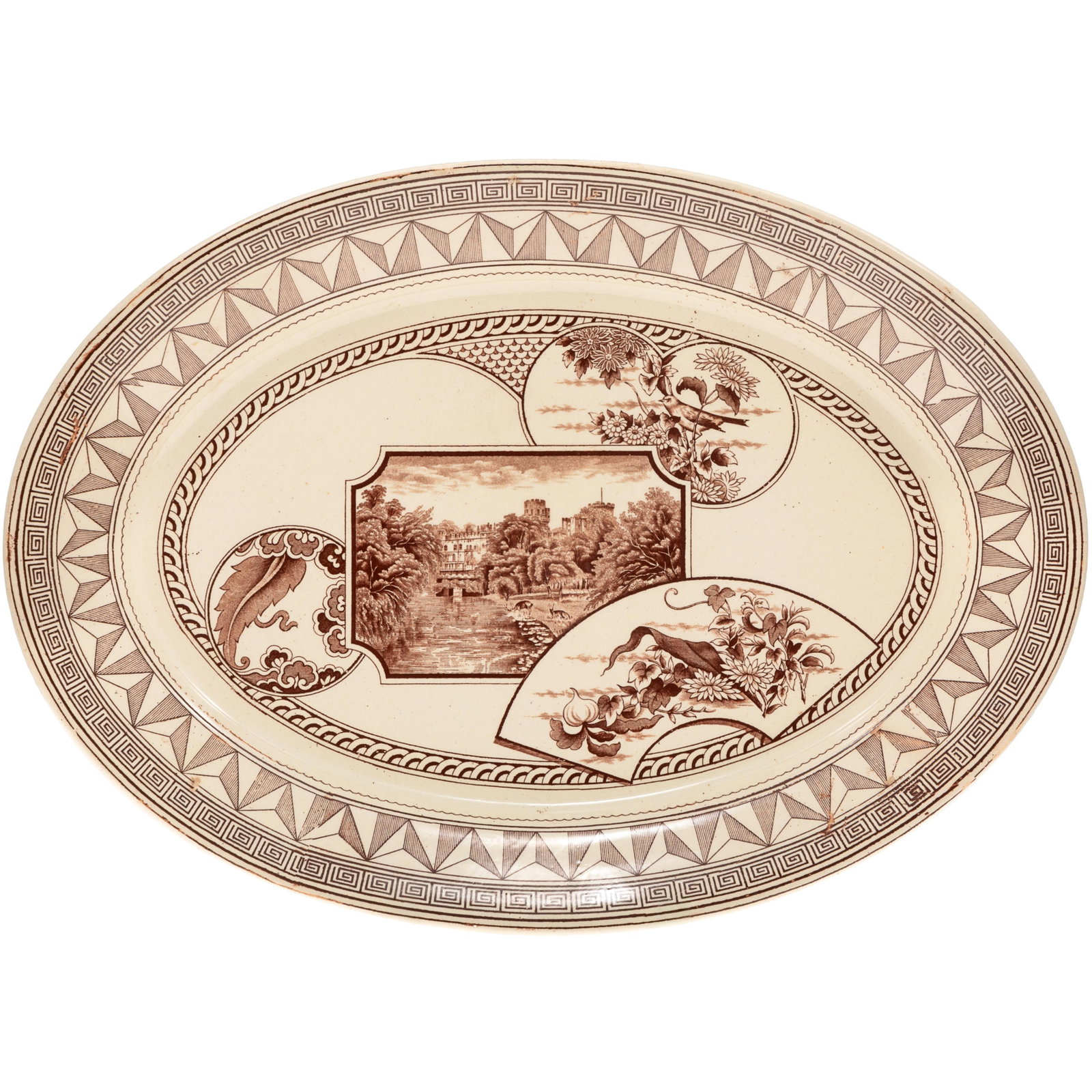 A Victorian Glazed Earthenware Platter, Warwick Pattern (1 of 3)