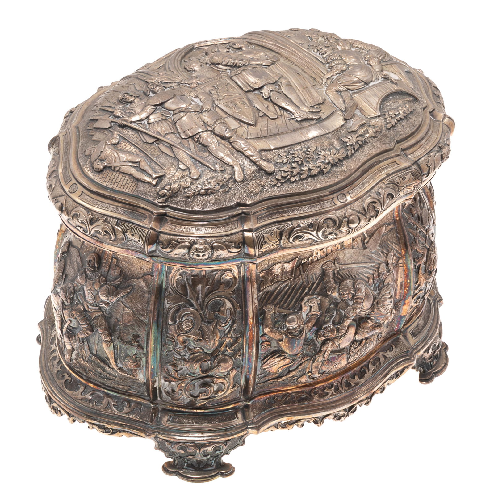 Tudor Style Silver Plate Jewelry Casket (1 of 7)