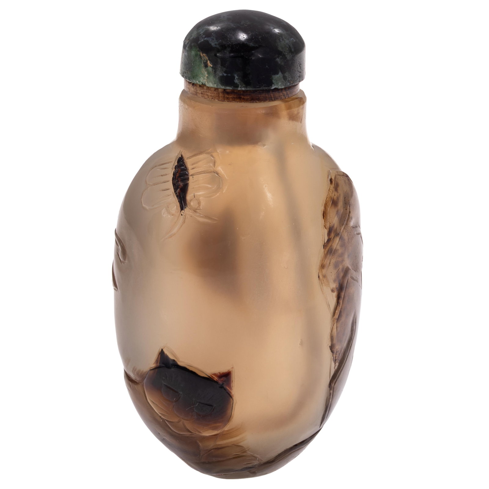 Chinese Shadow Agate, Cat and Butterfly, Snuff Bottle (1 of 8)