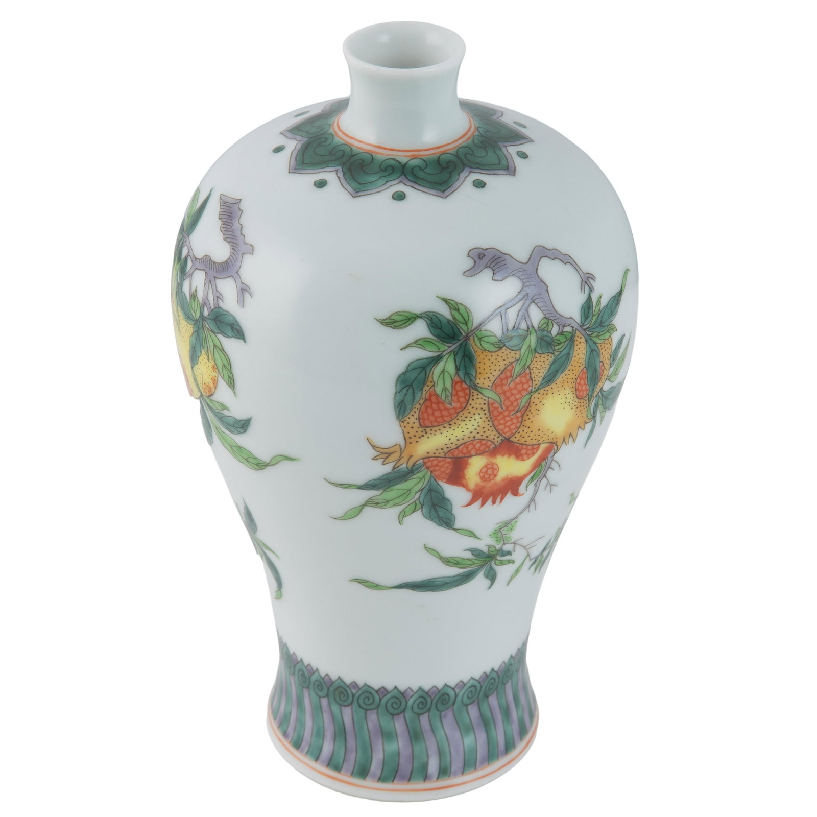 Famille Rose Porcelain, Sanduo, Meiping vase (1 of 6)