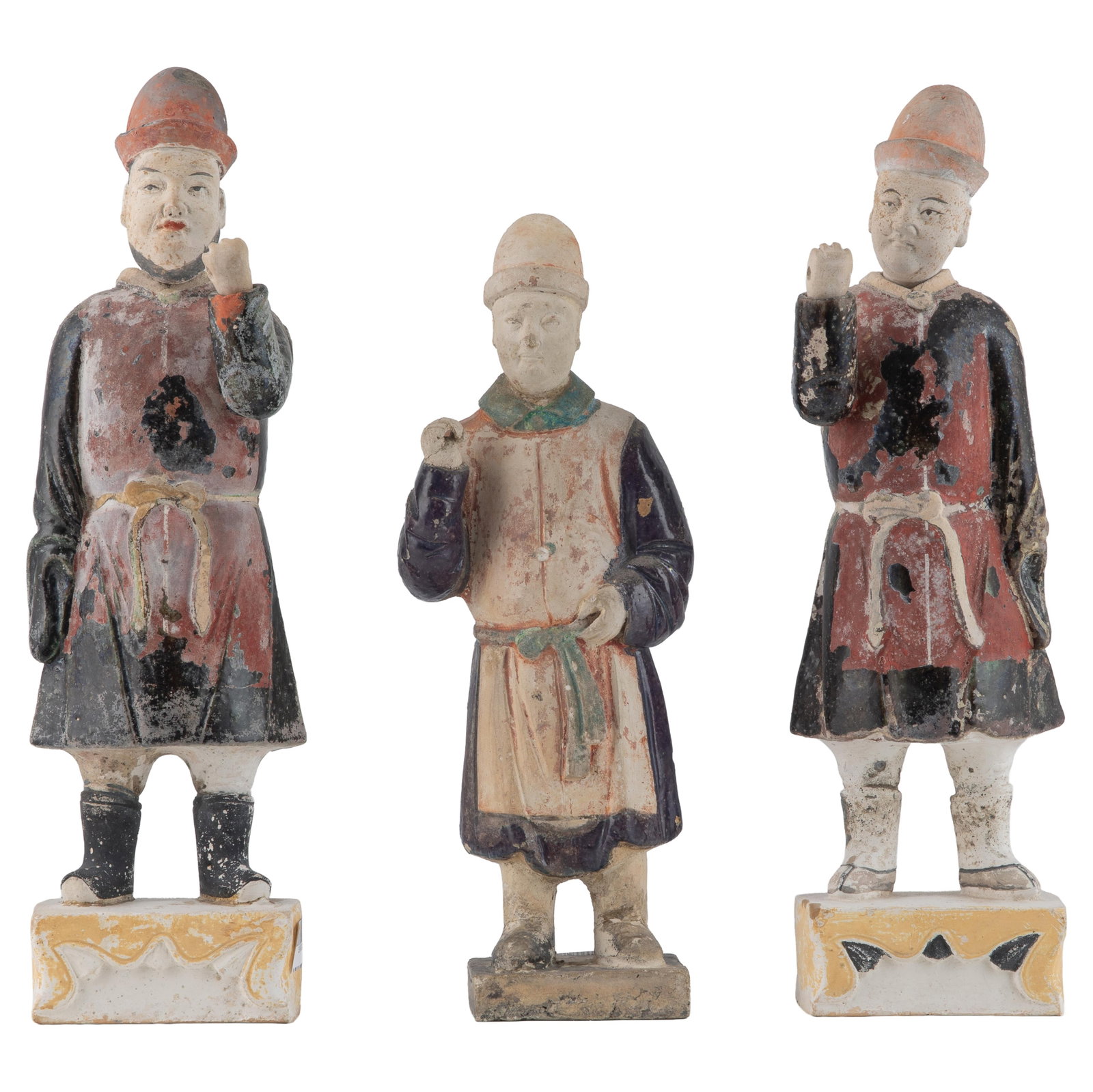 Three Chinese Polychrome-Painted Pottery Tomb Figures (1 of 11)