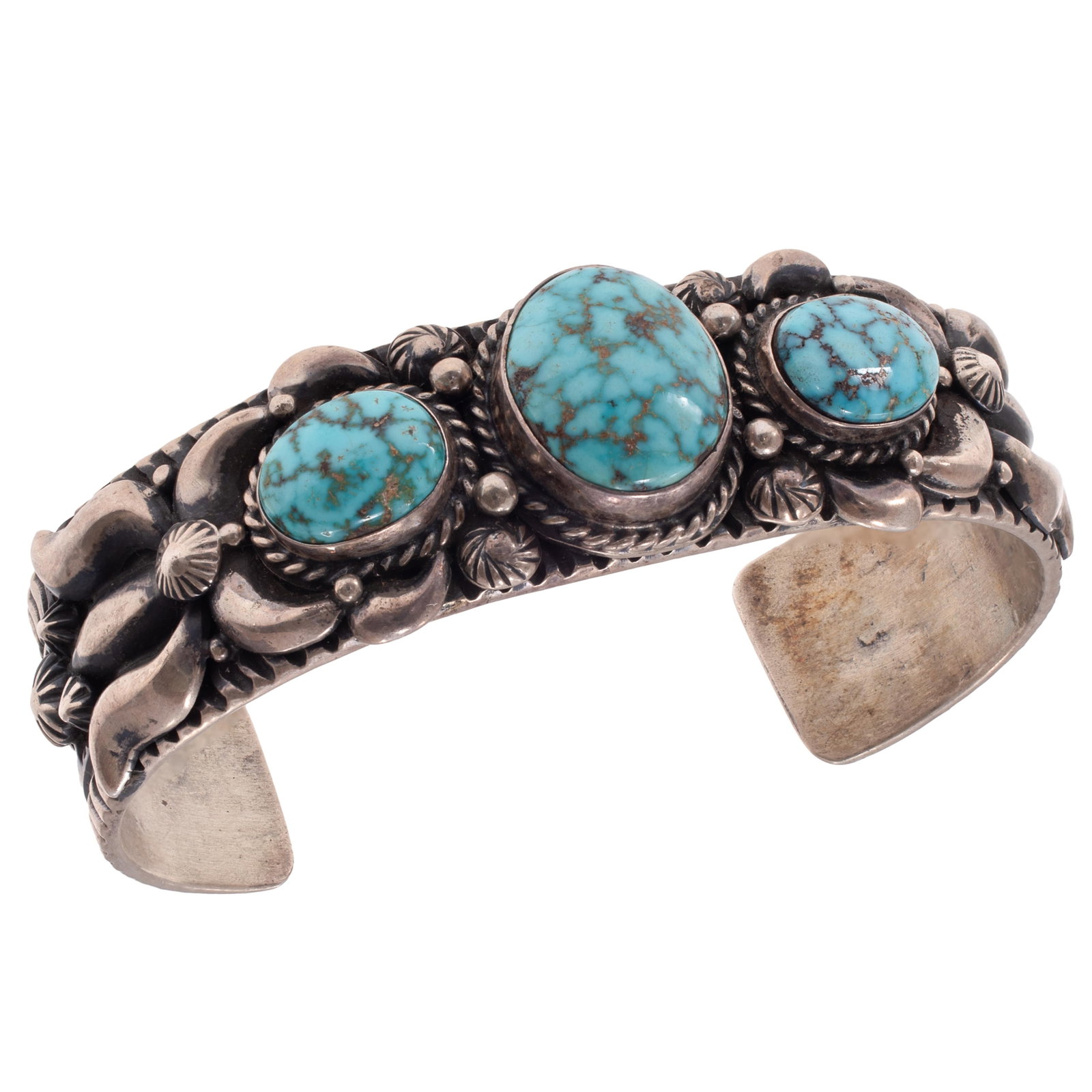 Navajo Turquoise, Sterling Silver Cuff Bracelet, Daryl Becenti (1 of 5)