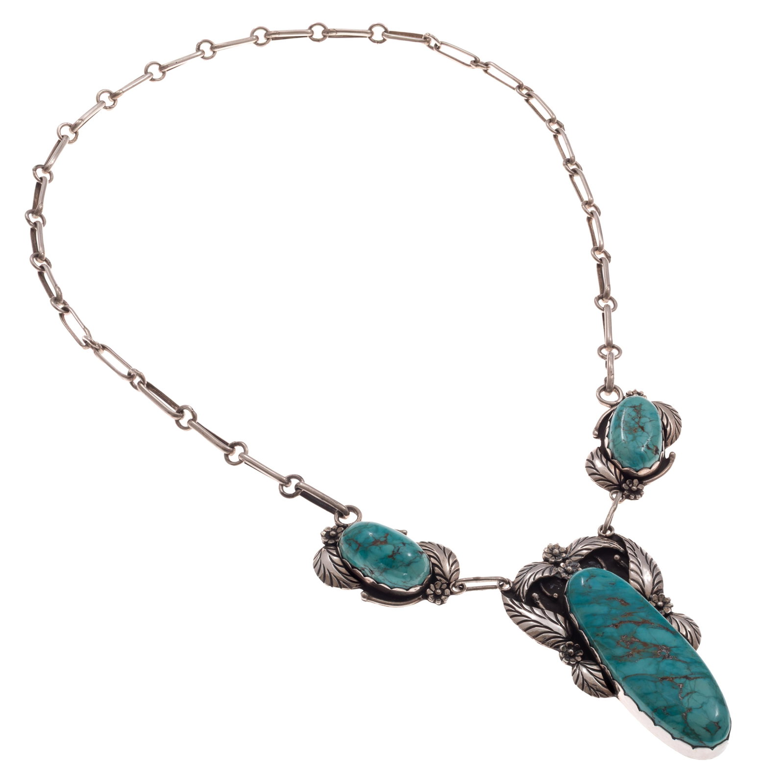 Navajo Turquoise, Sterling Silver Necklace (1 of 3)