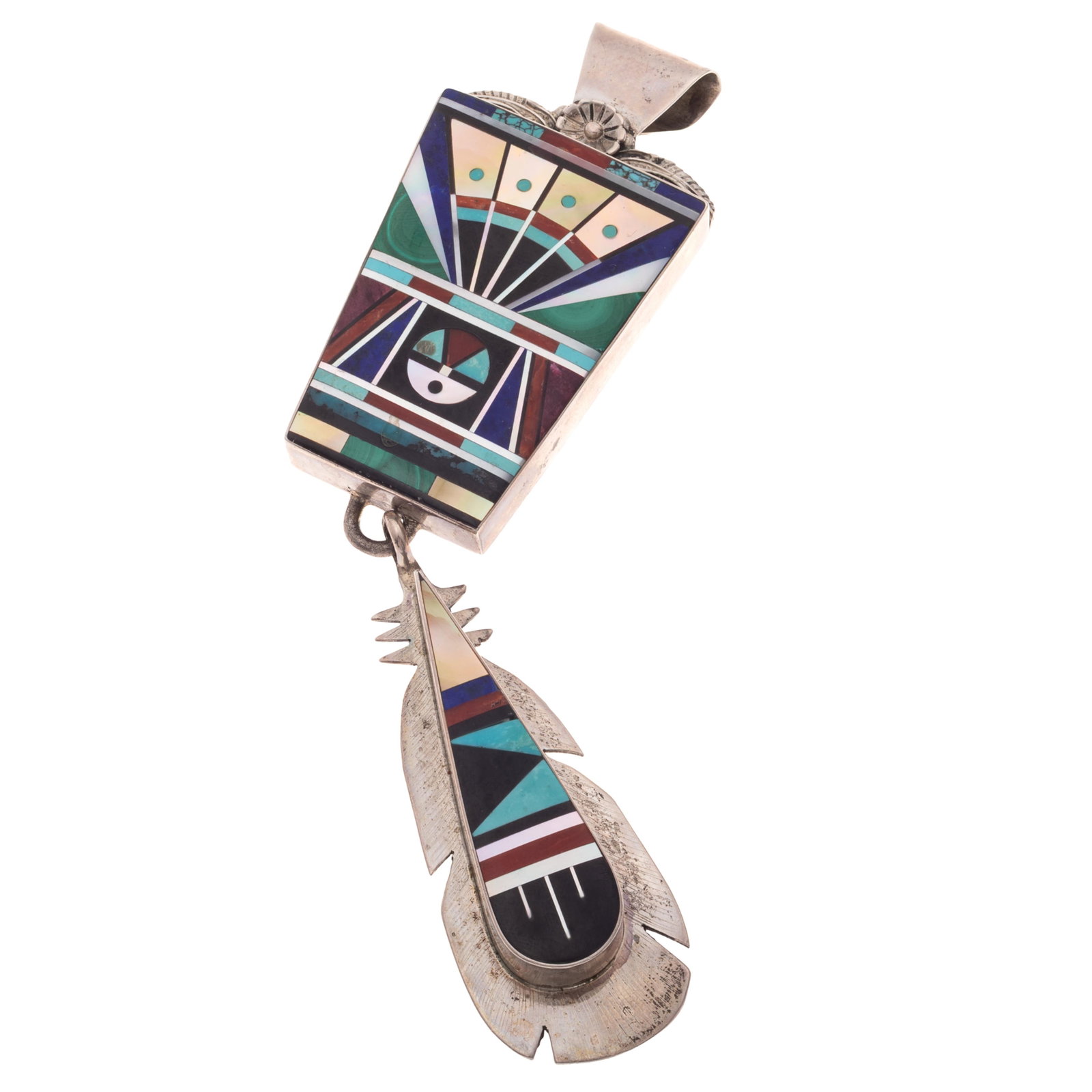 Zuni Multi-Stone, Sterling Silver Pendant, Rick and Lucy Vacit (1 of 4)