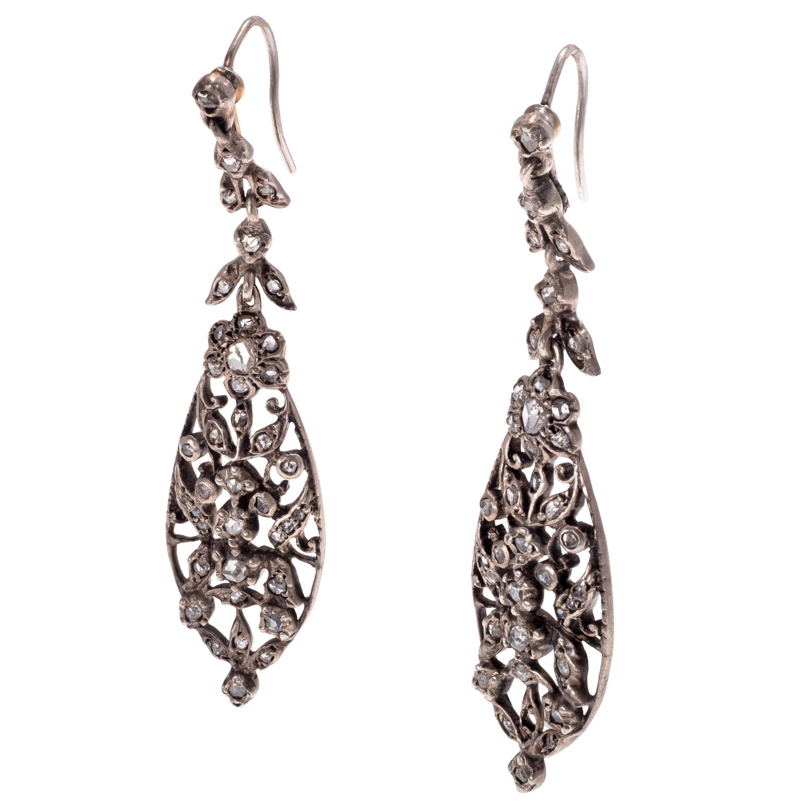 Pair of Diamond, Silver Earrings (1 of 4)